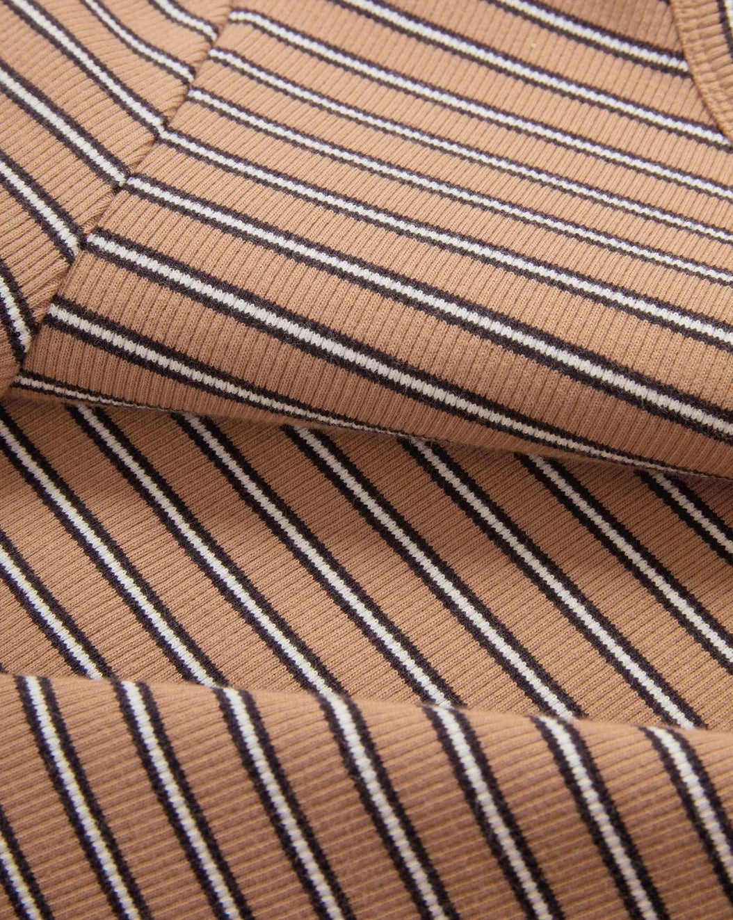 Pruitt Ribbed Tee Brown Multi Sustainable Manufacturing MoistureWicking Technology