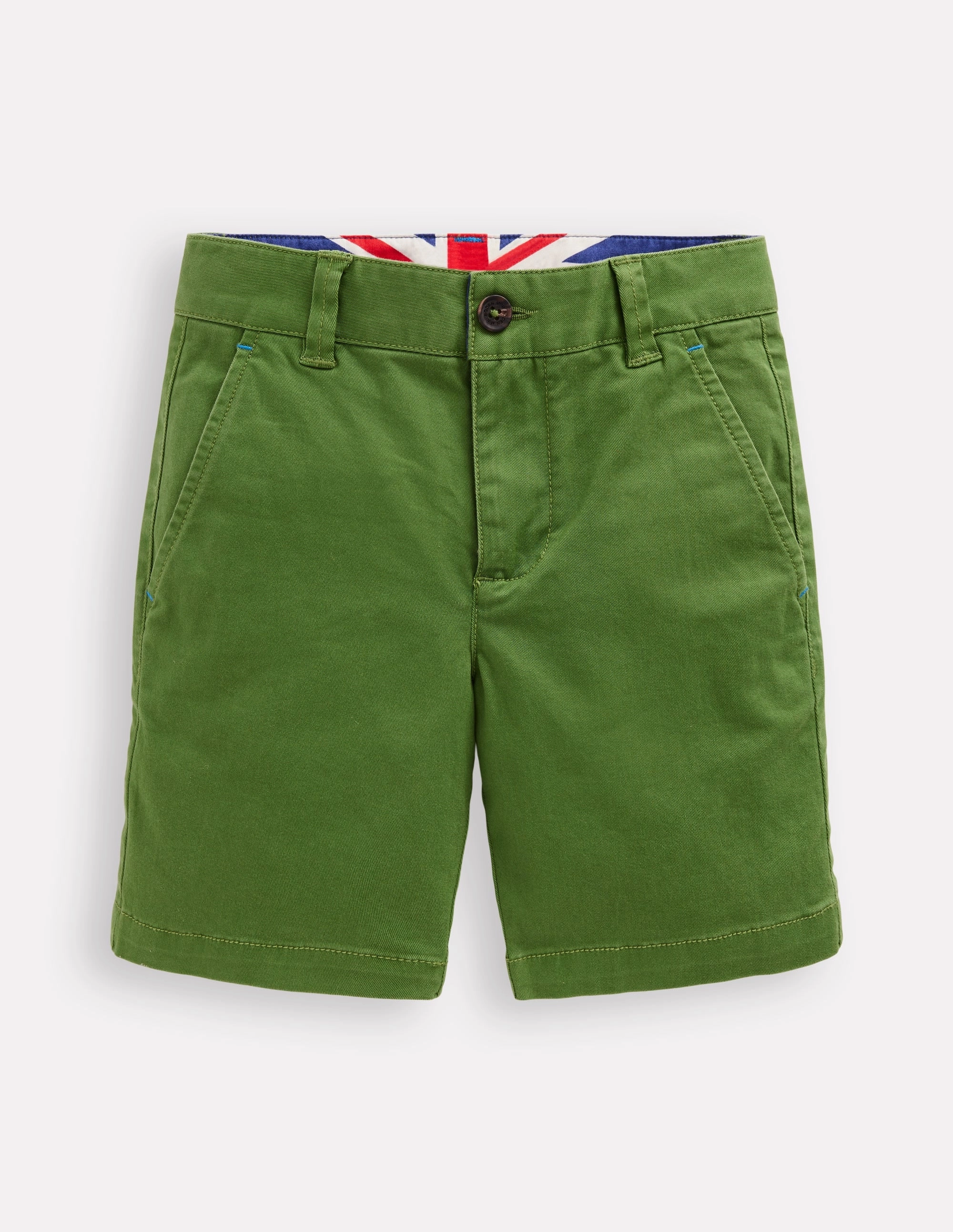 Fun Prints Cozy Look Classic Chino Shorts-Brocolli Green