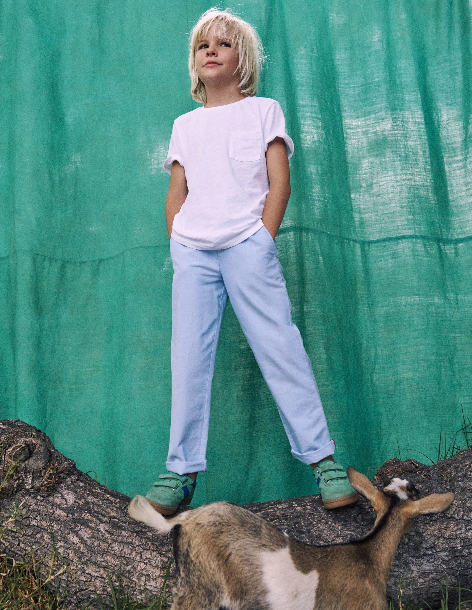 Classic Chinos-Blue Oxford Cotton comfort NonChafingLegs