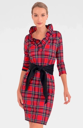 Perfect Style Wear Gretchen Scott Ruffneck Dress in Duke of York