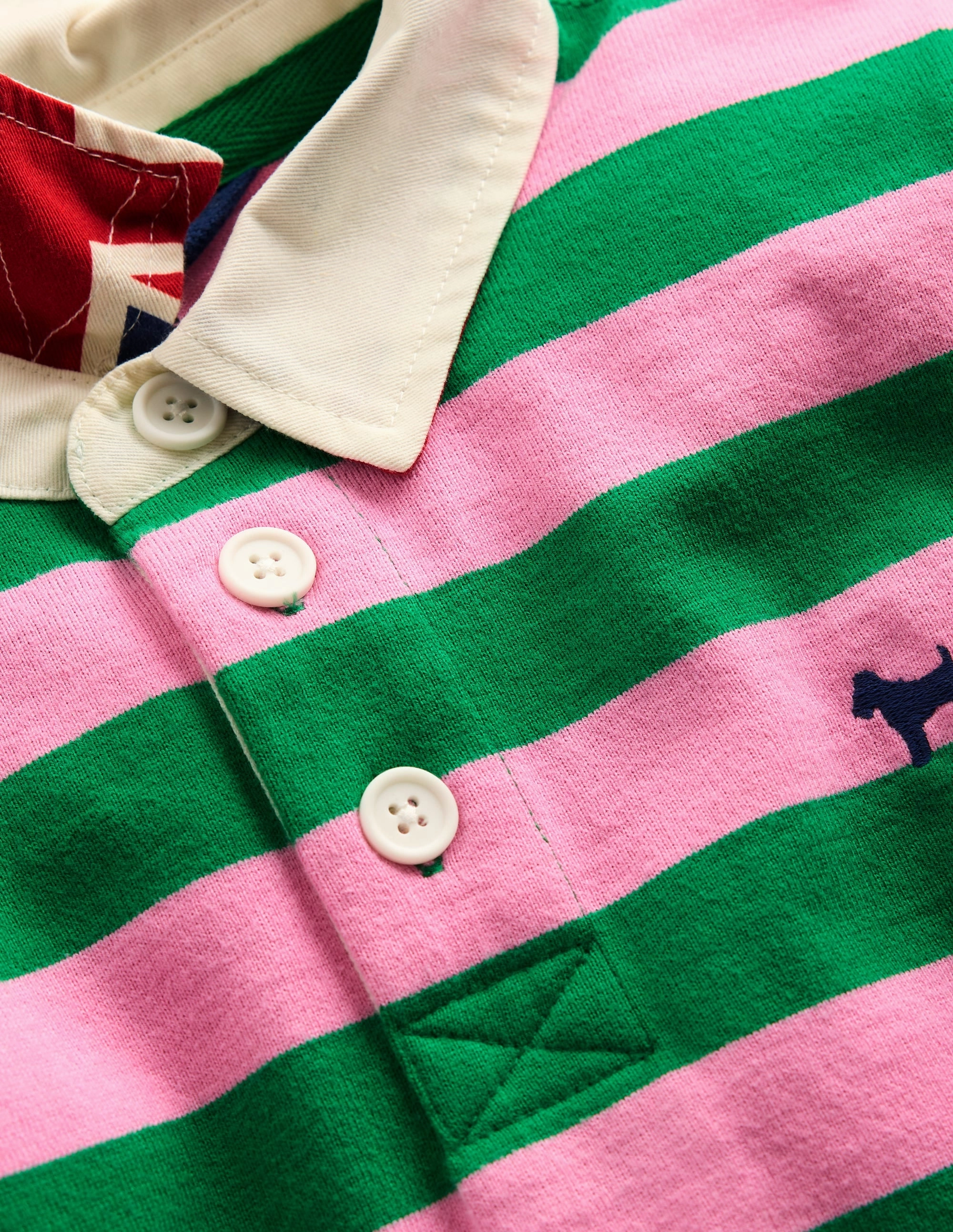 Classic Rugby Shirt-Lime Juice / Vintage Mauve Relaxed Look Durable Interlock Stitch