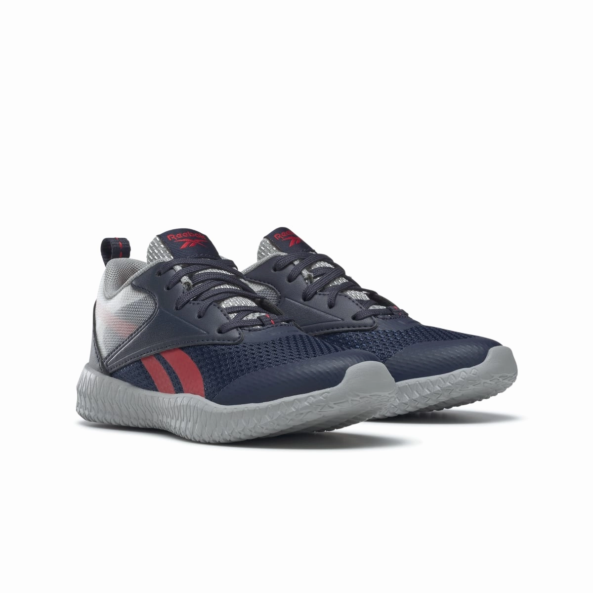 Fire Red REEBOK GX4002 FLEXAGON ENERGY 3.0 JR'S (Medium) Navy/Grey/Red Textile Running Shoes