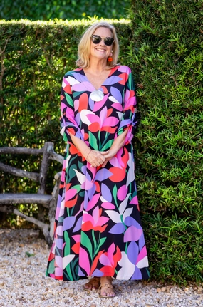 Seychelles Kaftan / Black Fuchsia Tear-resistant