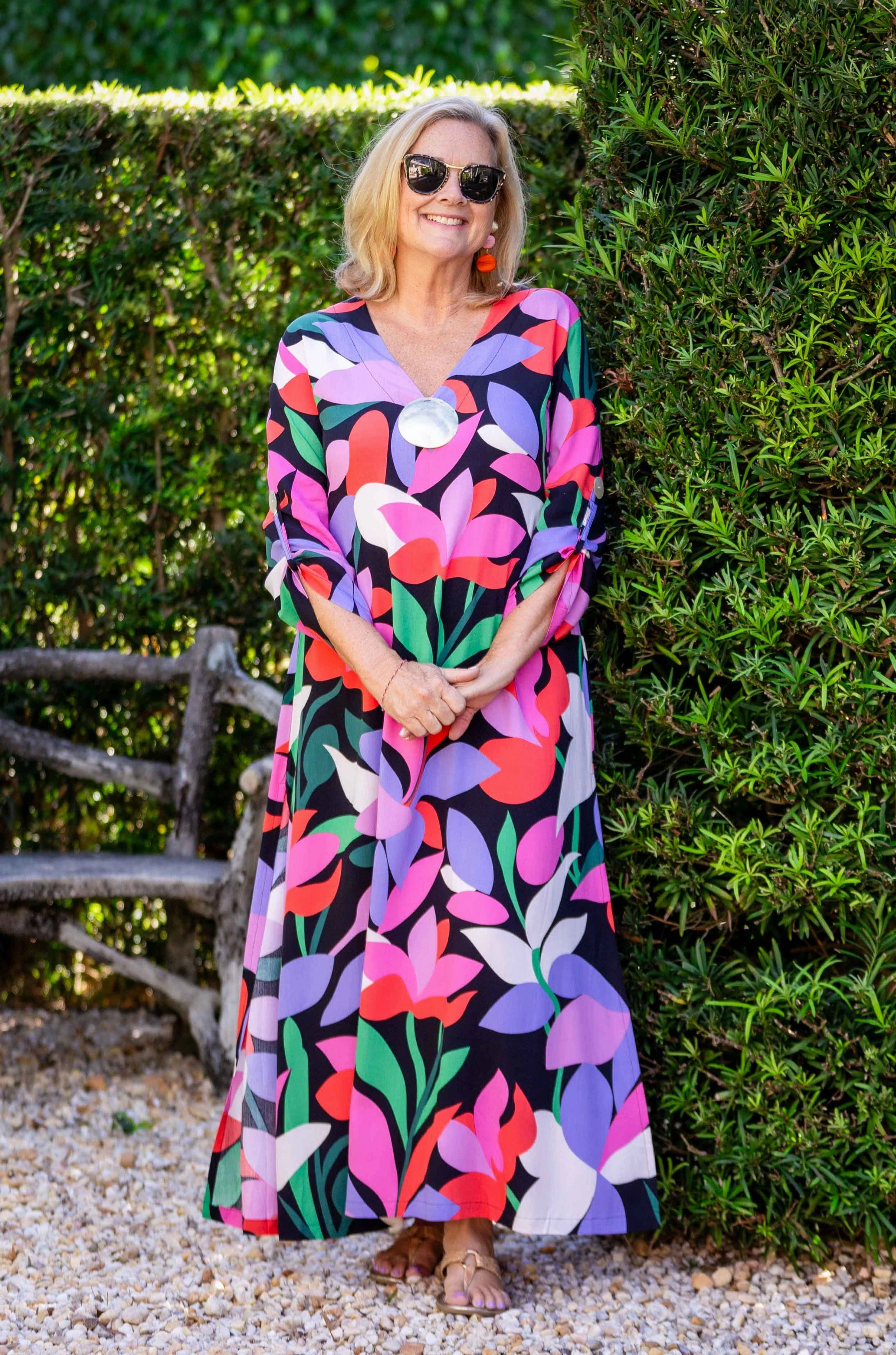 Seychelles Kaftan / Black Fuchsia Tear-resistant