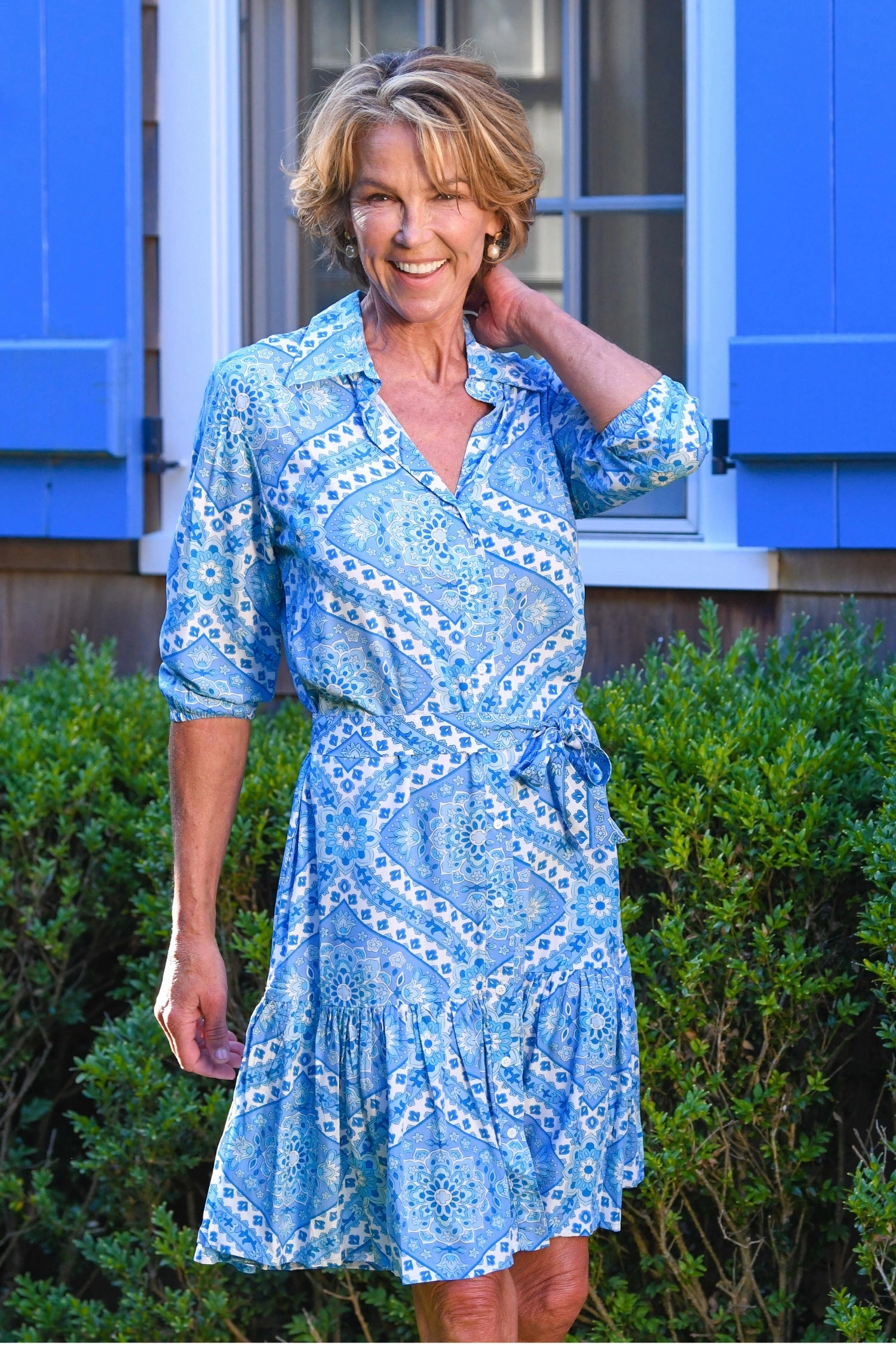 Coco Dress / Blue Mosaic Elegant Piece Casual Must-Have