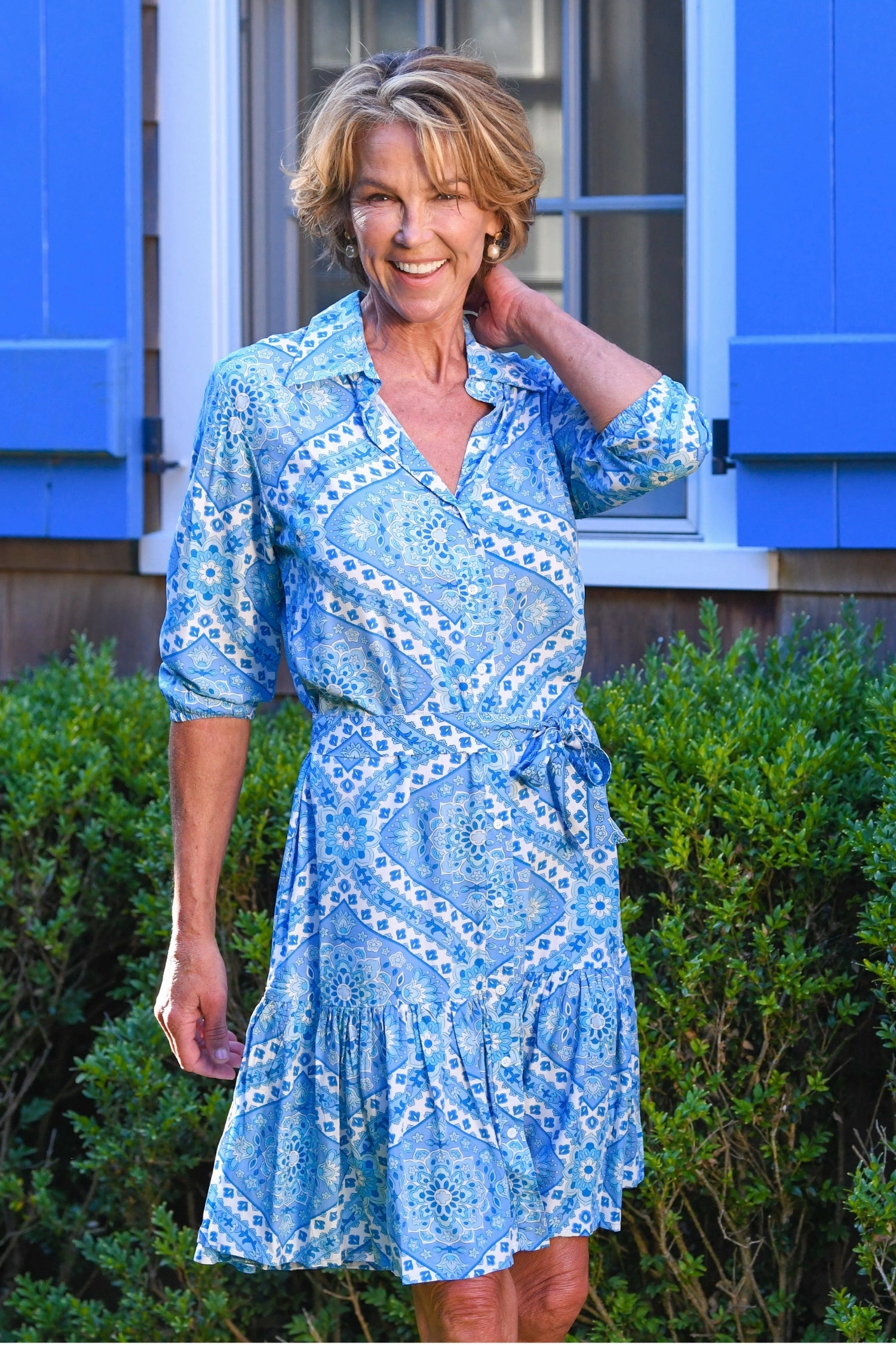 Stylish and Simple Coco Dress / Blue Mosaic