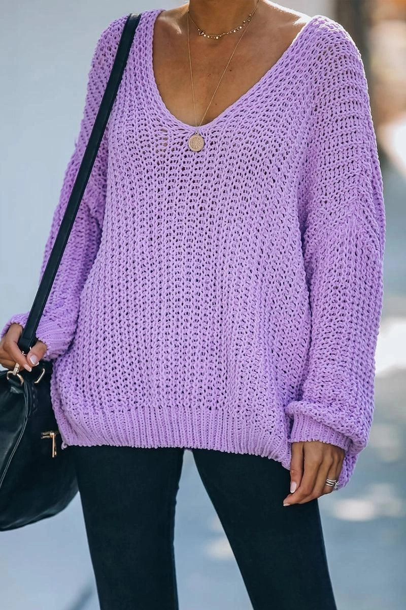 PULLOVER V NECK SOLID COLOR SWEATER Gym Wear CarbonNeutral Production