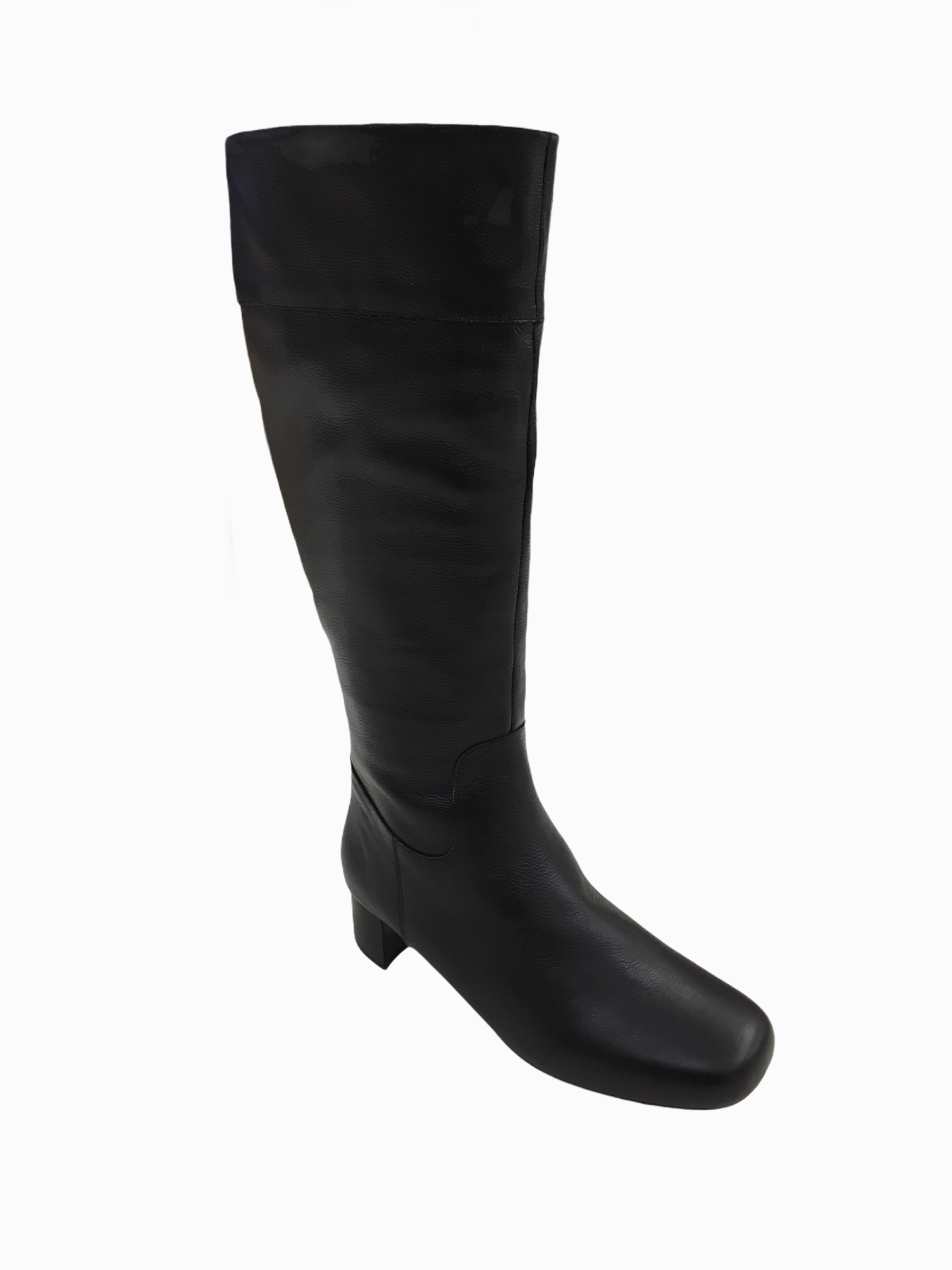 Florsheim Cuir Long Black Leather Boot Zip Up