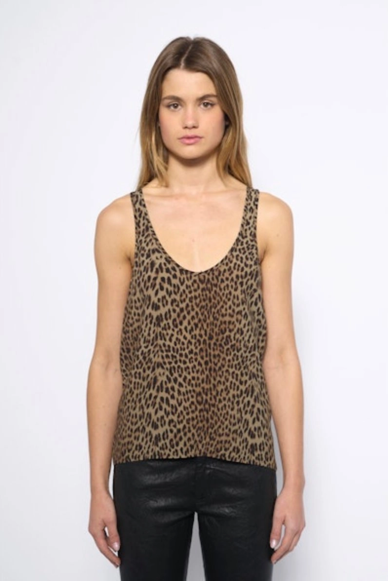 Tarys Satin Top Leaves Low Profile Waistband Integration