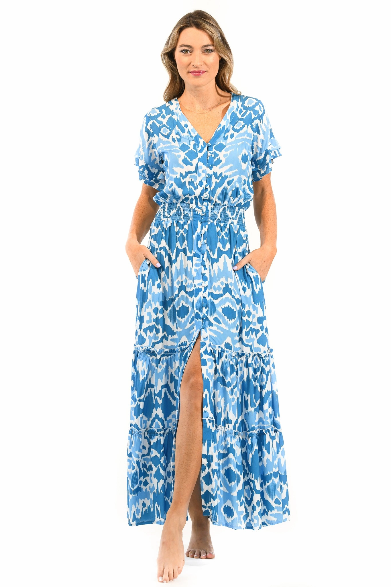 Christina Dress / Aegean Ikat Stylish dinner attire