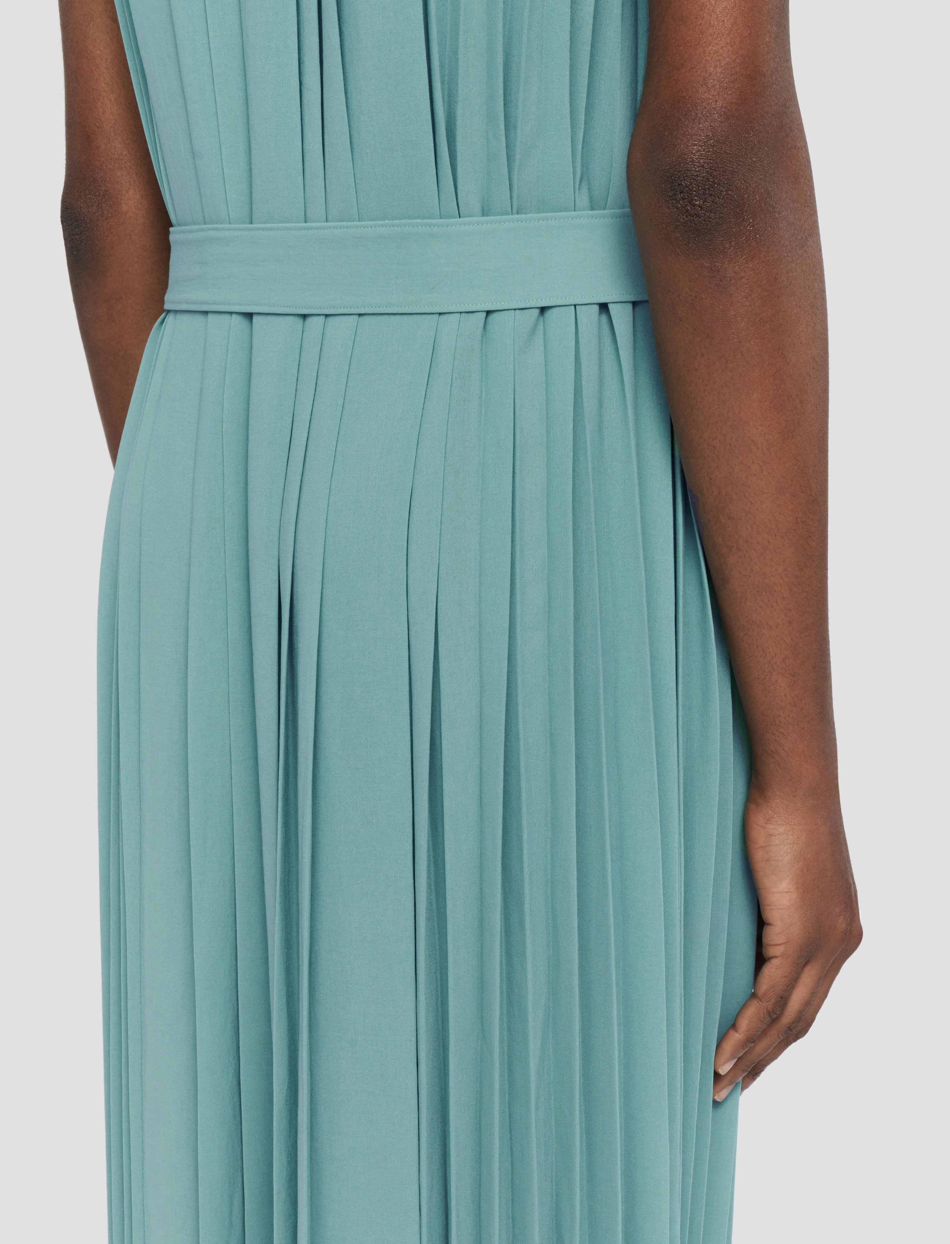 Fall Tone Structured-Shape Davide Airy Pliss Dress