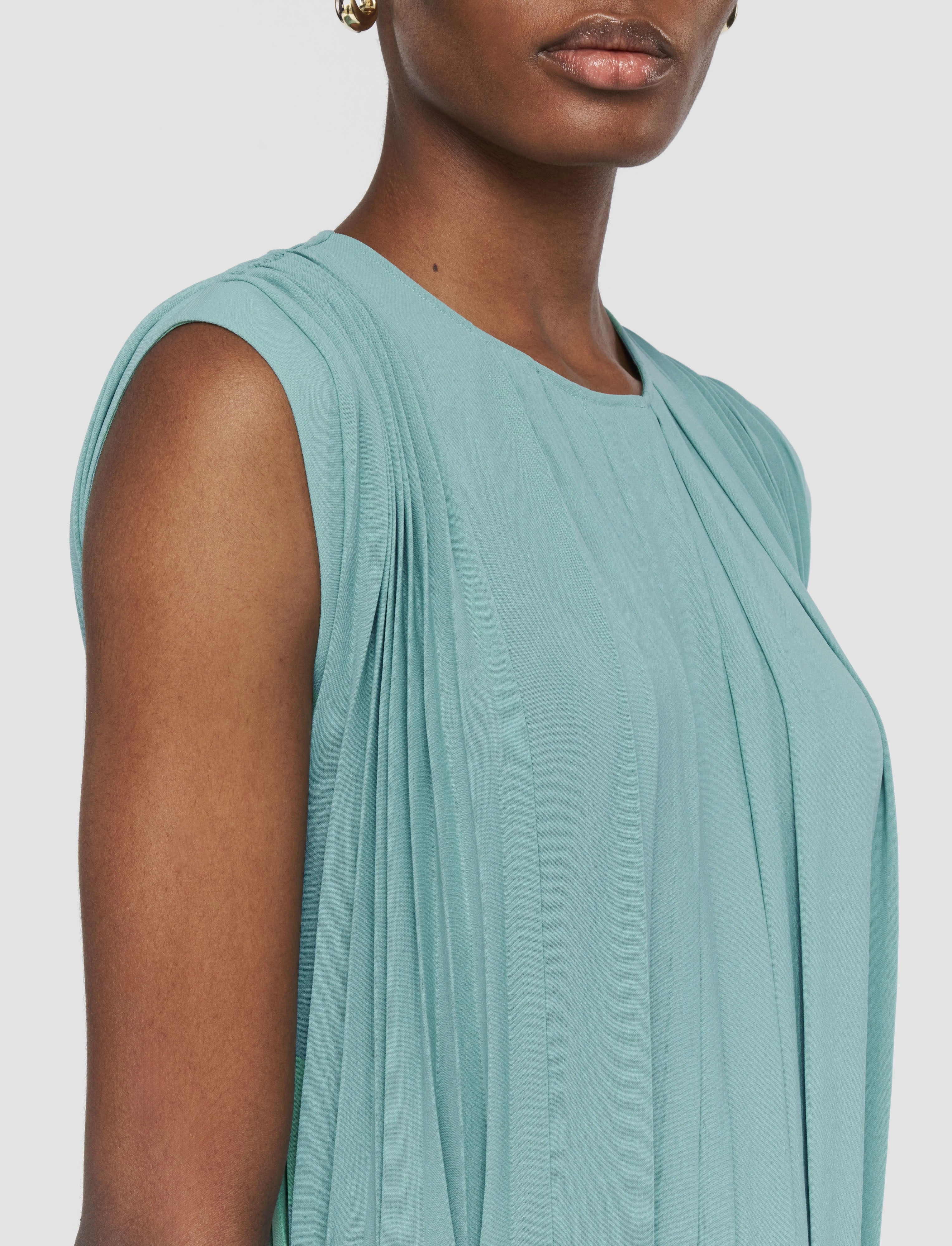 Davide Airy Pliss Dress Chic Ensemble Shine Soft