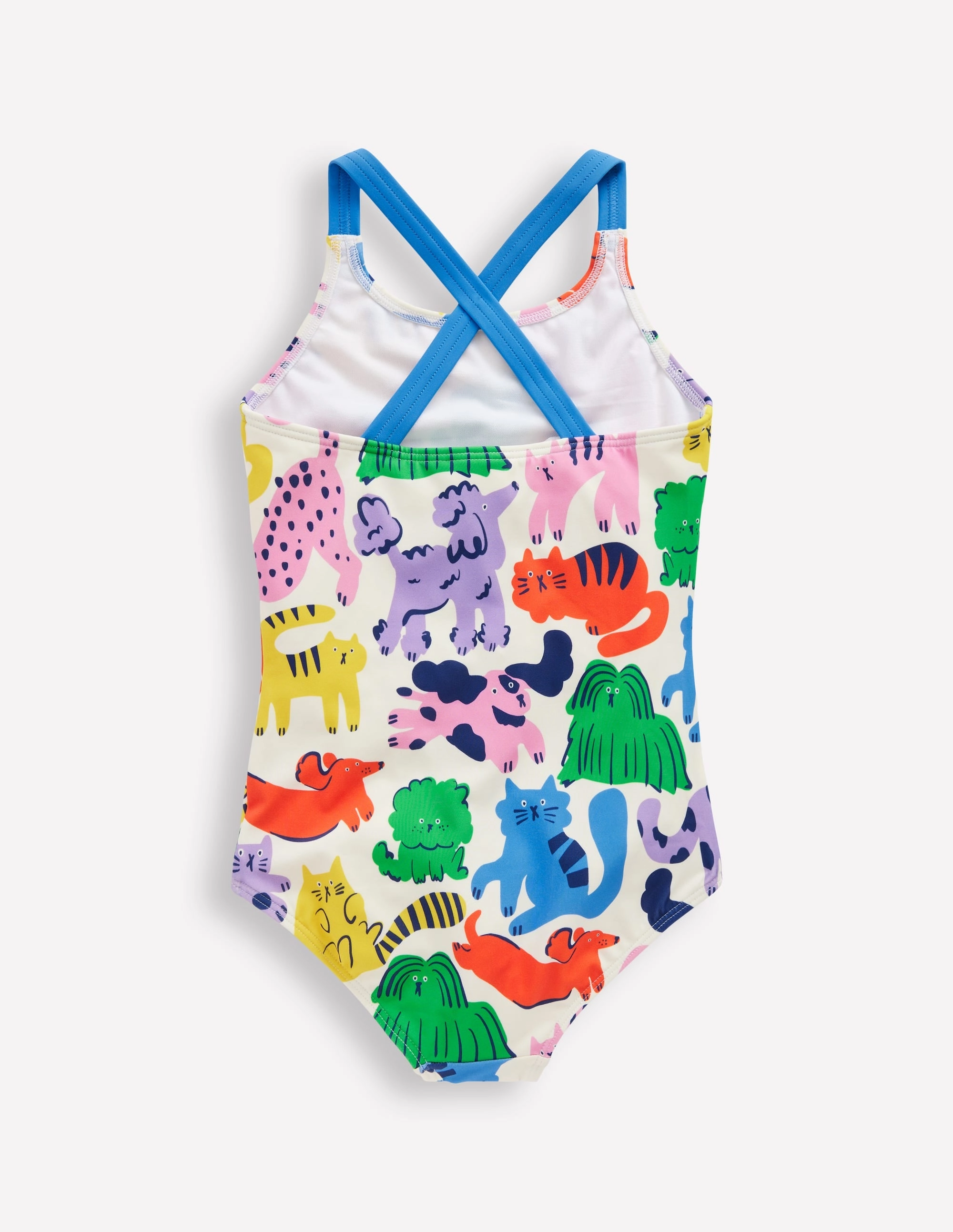 Tropical Comfort Cross-back Printed Swimsuit-Multi Oatmeal Rainbow Pets