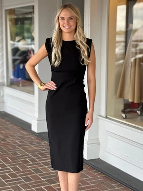 Classic Favorite Midi Dress in Black Statement-Print