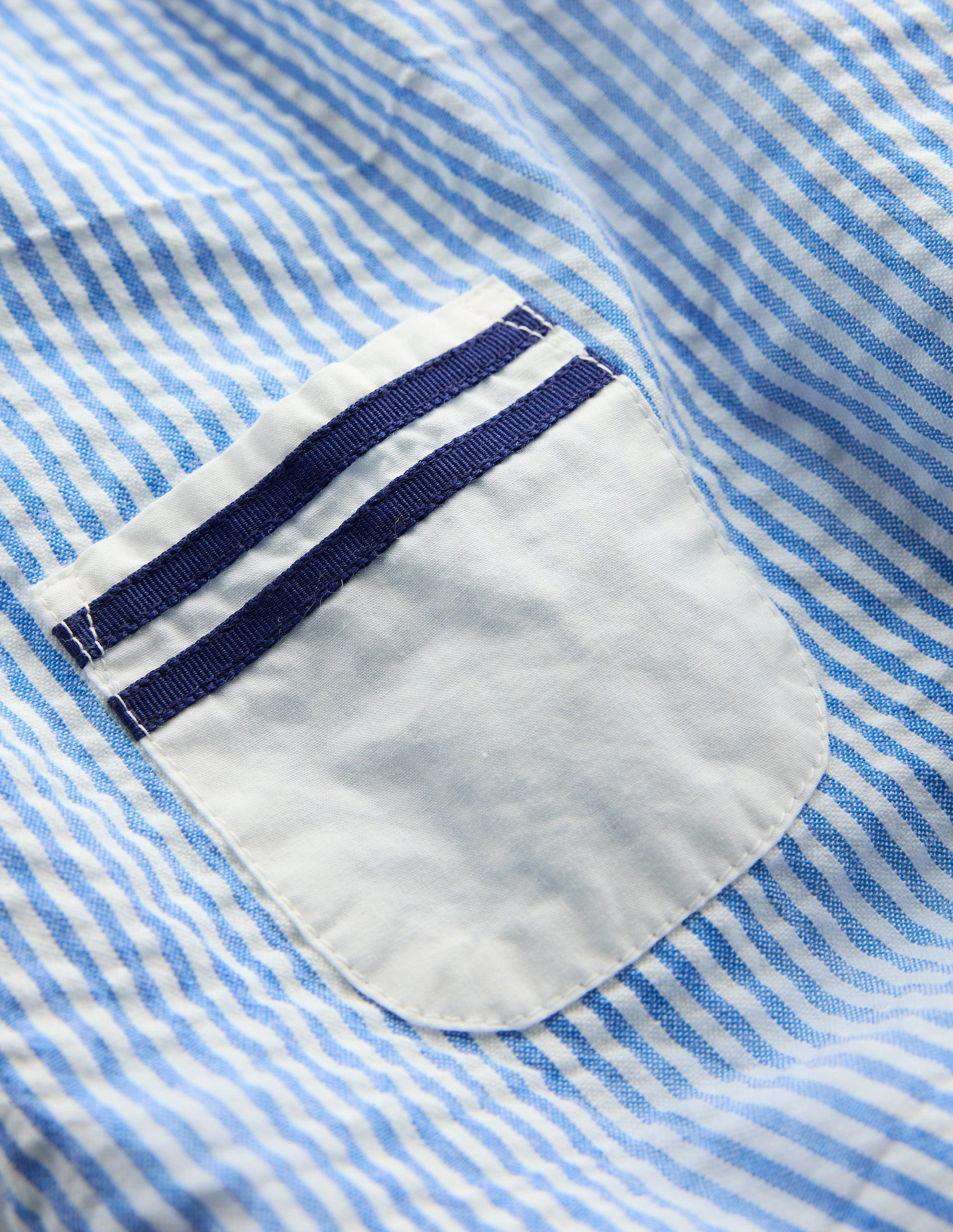 Sporty Event Stretch Yoga Boys Heritage Nautical Romper-Vintage Blue Ticking Stripe