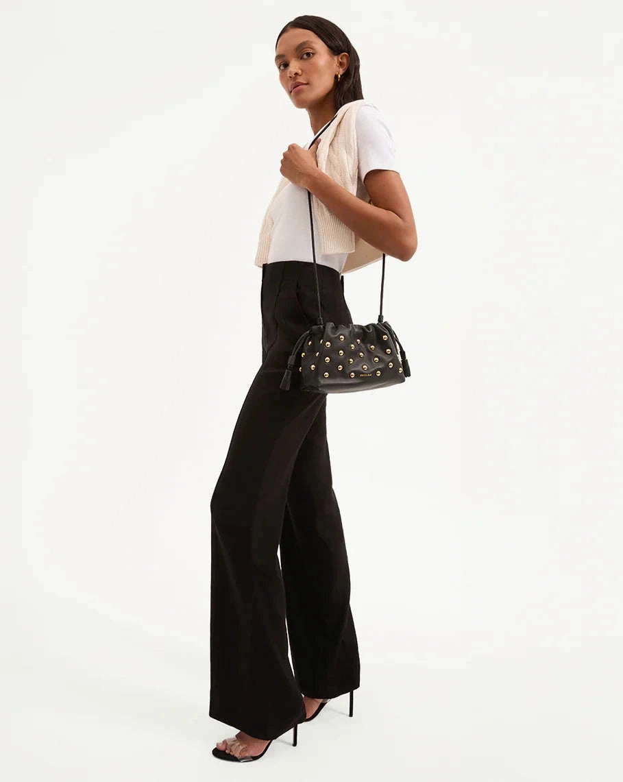 Komi Stretch-Linen Pant Black Comfortable Layering Trendy Fit