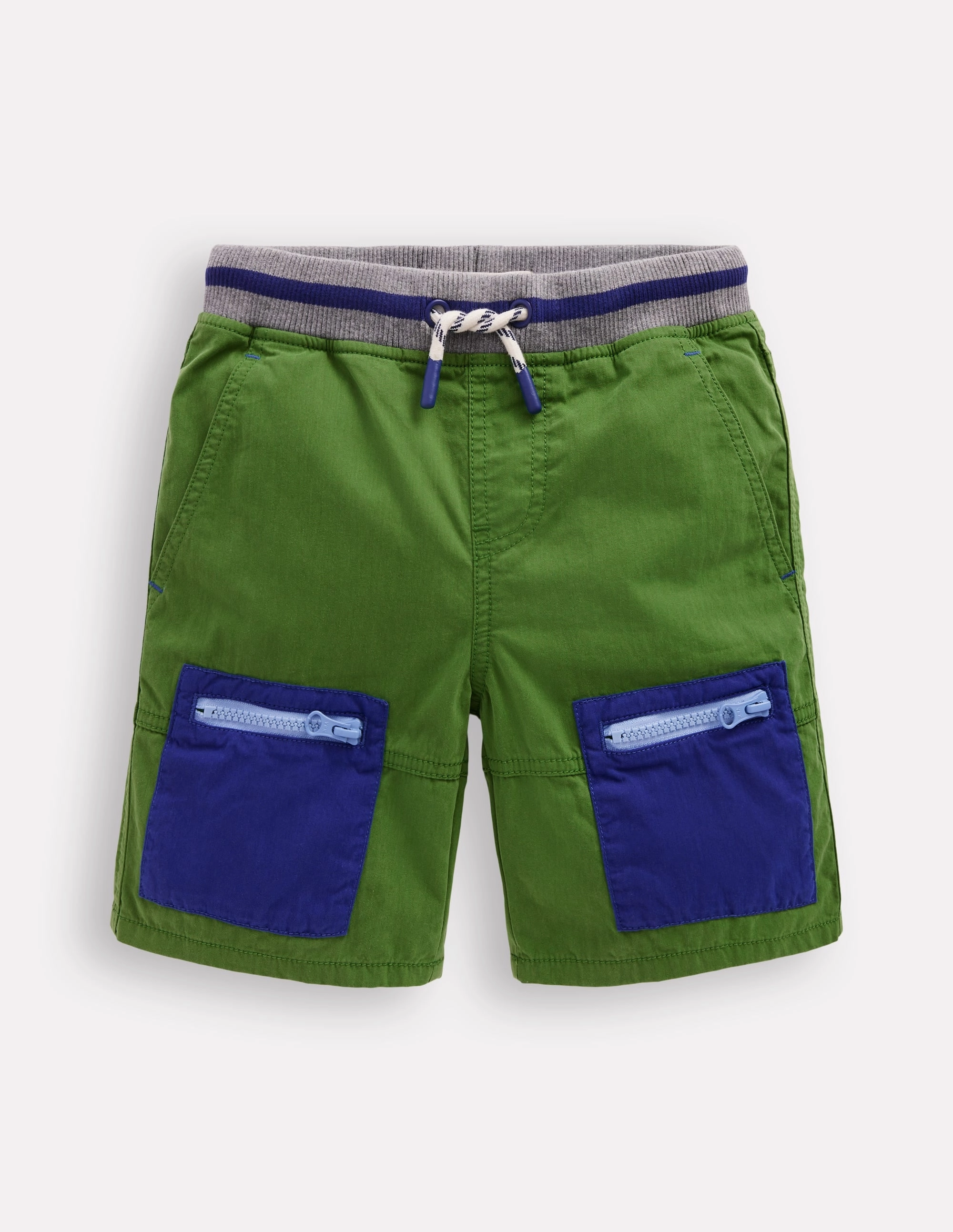 Adventure Shorts-Broccoli Green Running Shorts Sleek Waistband