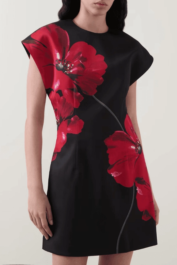 Chaya Mini Poppy Print Black Base Wedding Style