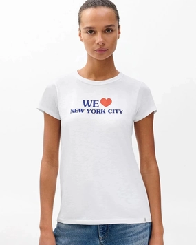 We Heart NYC Tee White VentilatedMeshPaneling MinimalistStyle