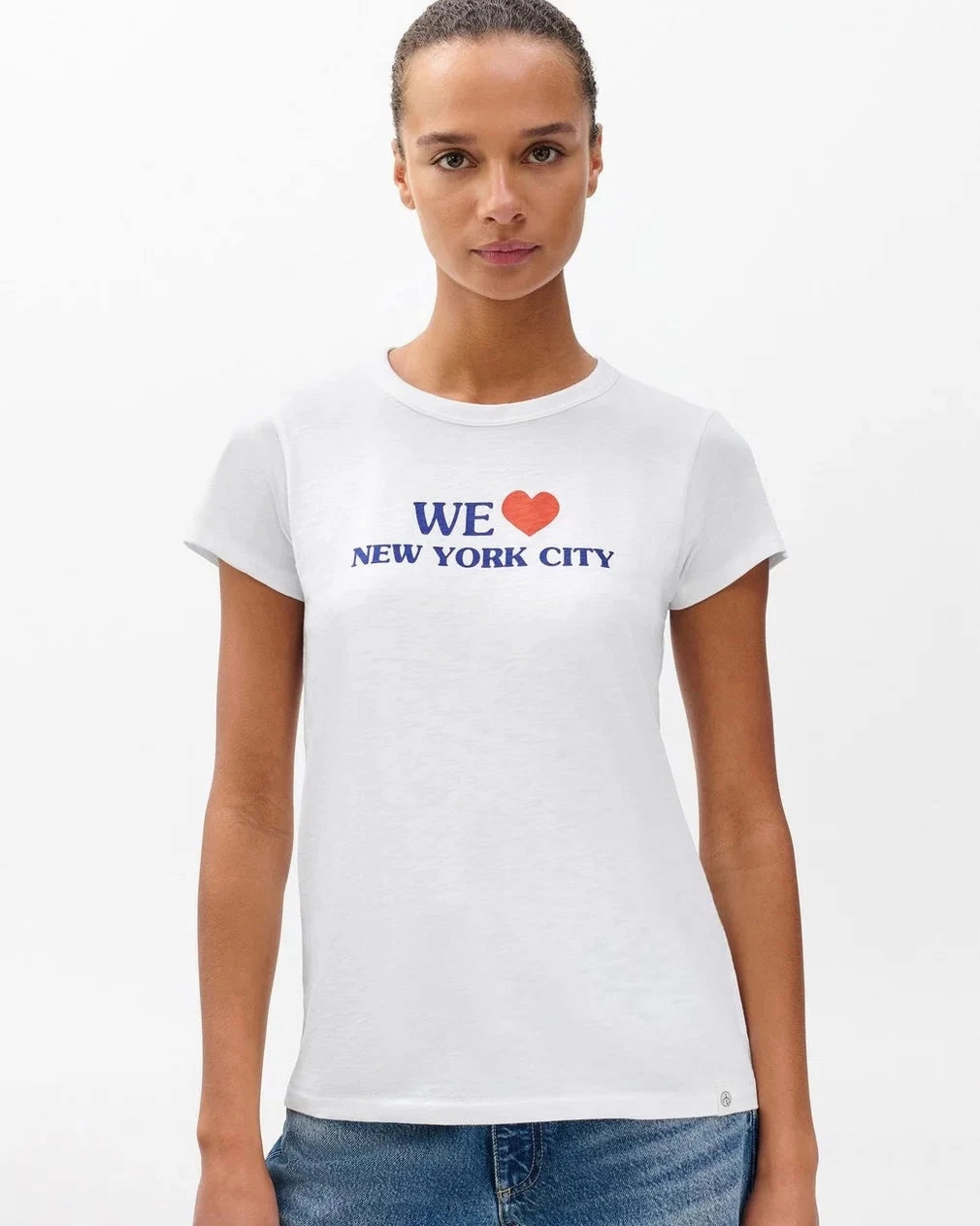 We Heart NYC Tee White VentilatedMeshPaneling MinimalistStyle
