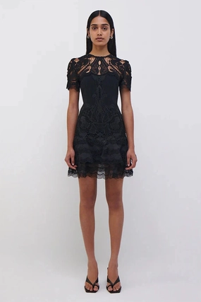 Paislee Lace Cocktail Dress Black Effortless Layering