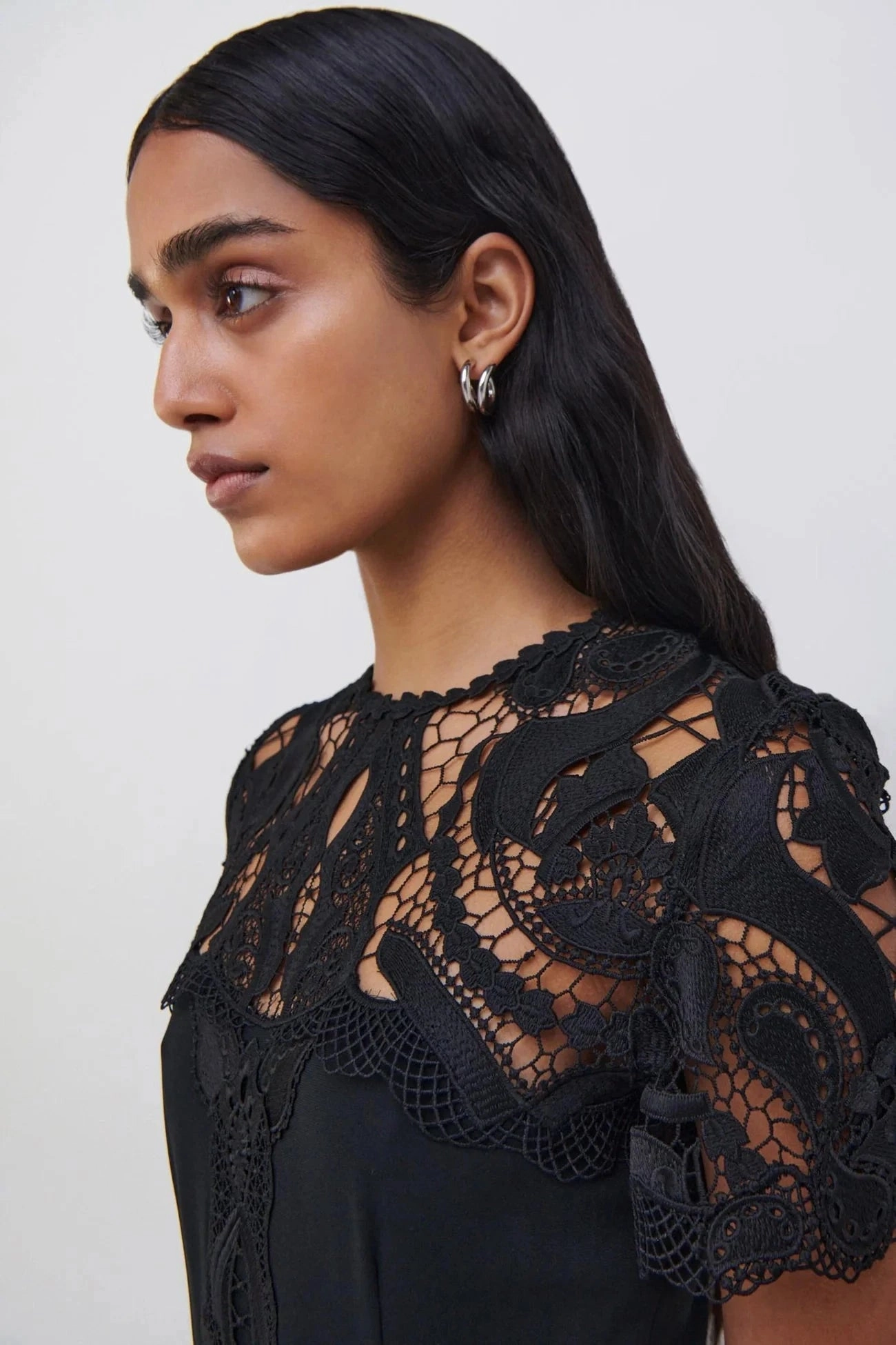 Paislee Lace Cocktail Dress Black Smart Piece Lounge Outfit