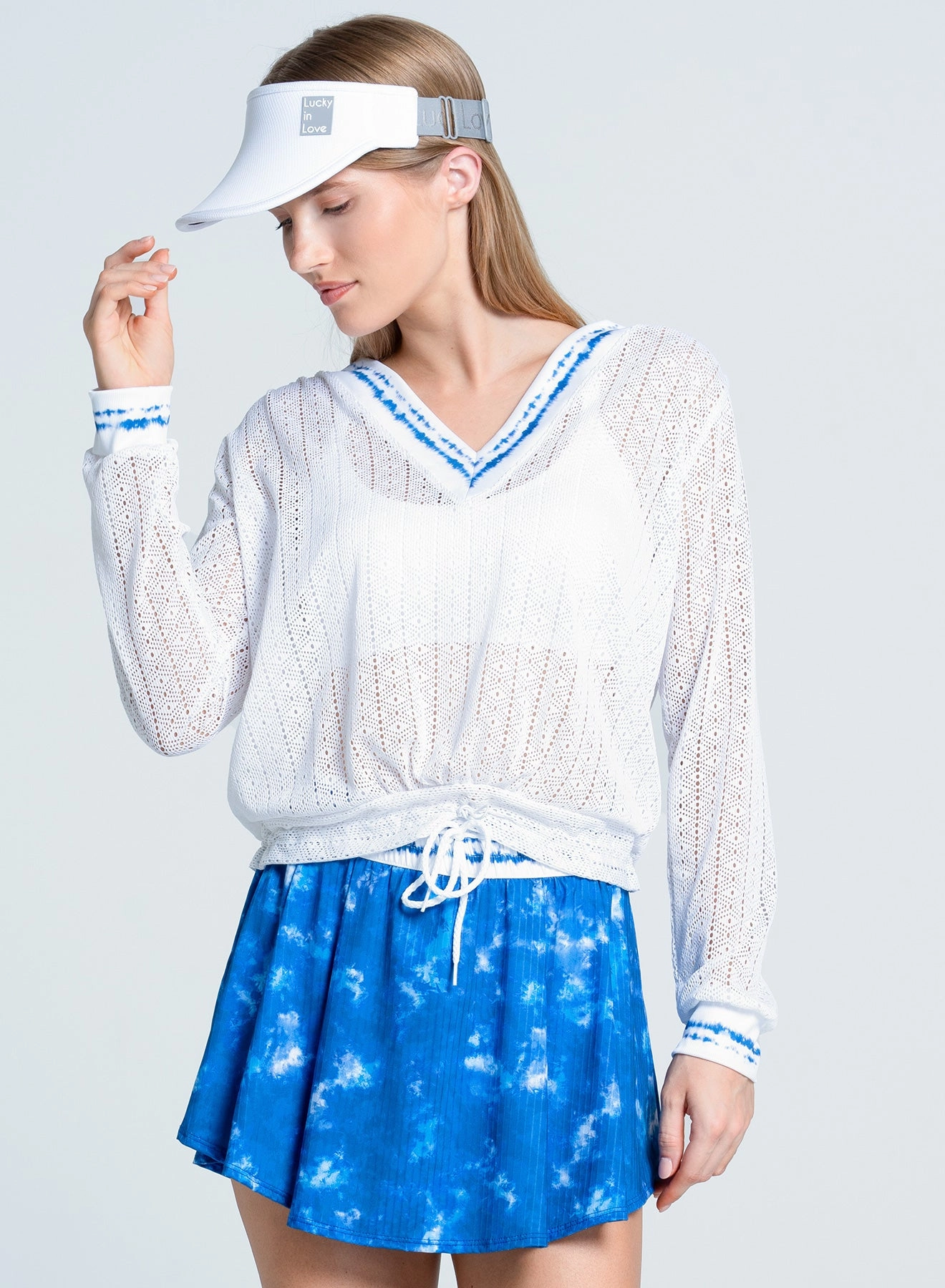 Shibori Stripe Lace Pullover AntiPill Surface