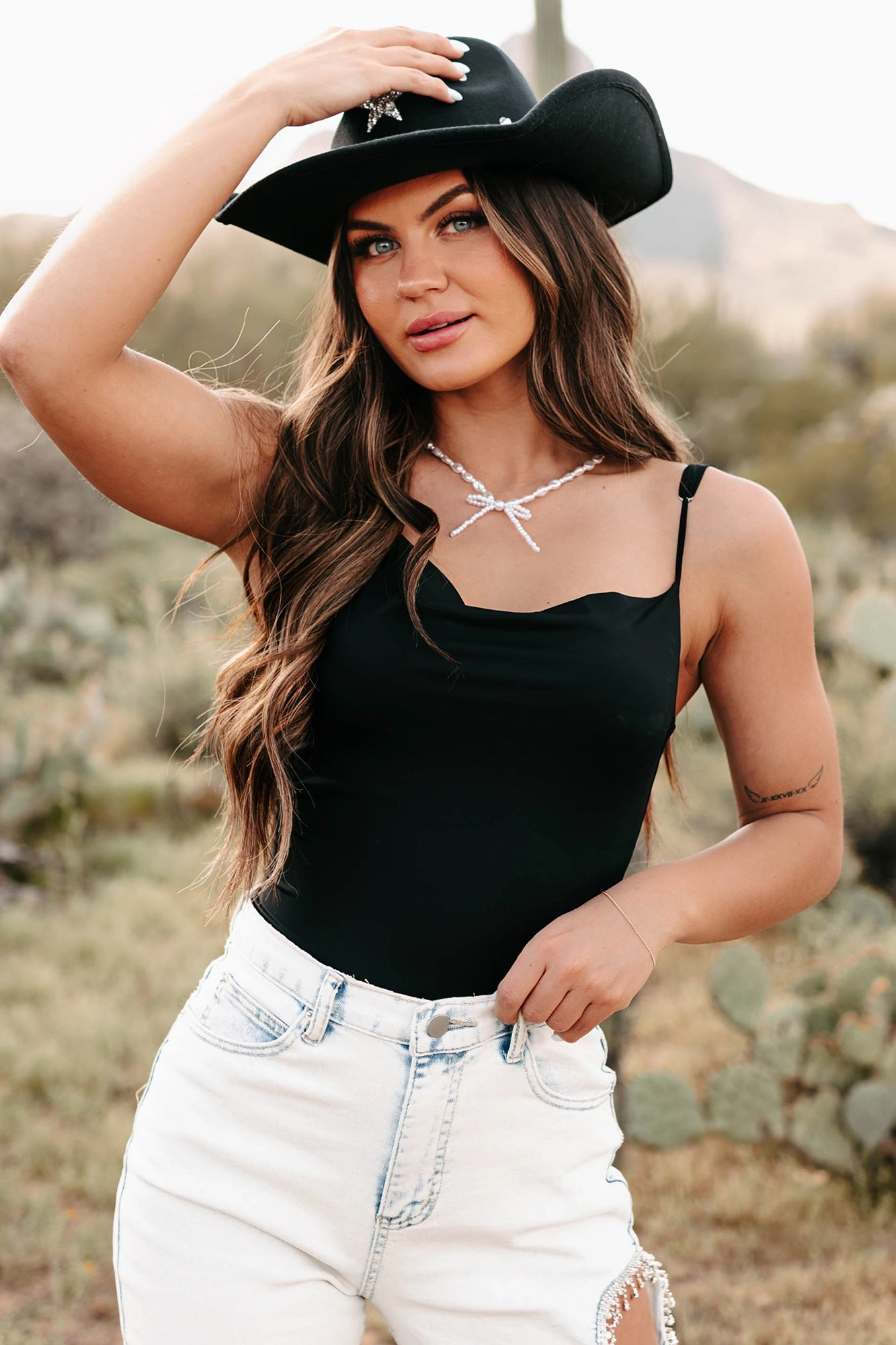 Cool & Controlled Cowl Neck Tank Bodysuit (Black) Eco friendly materials slim fit