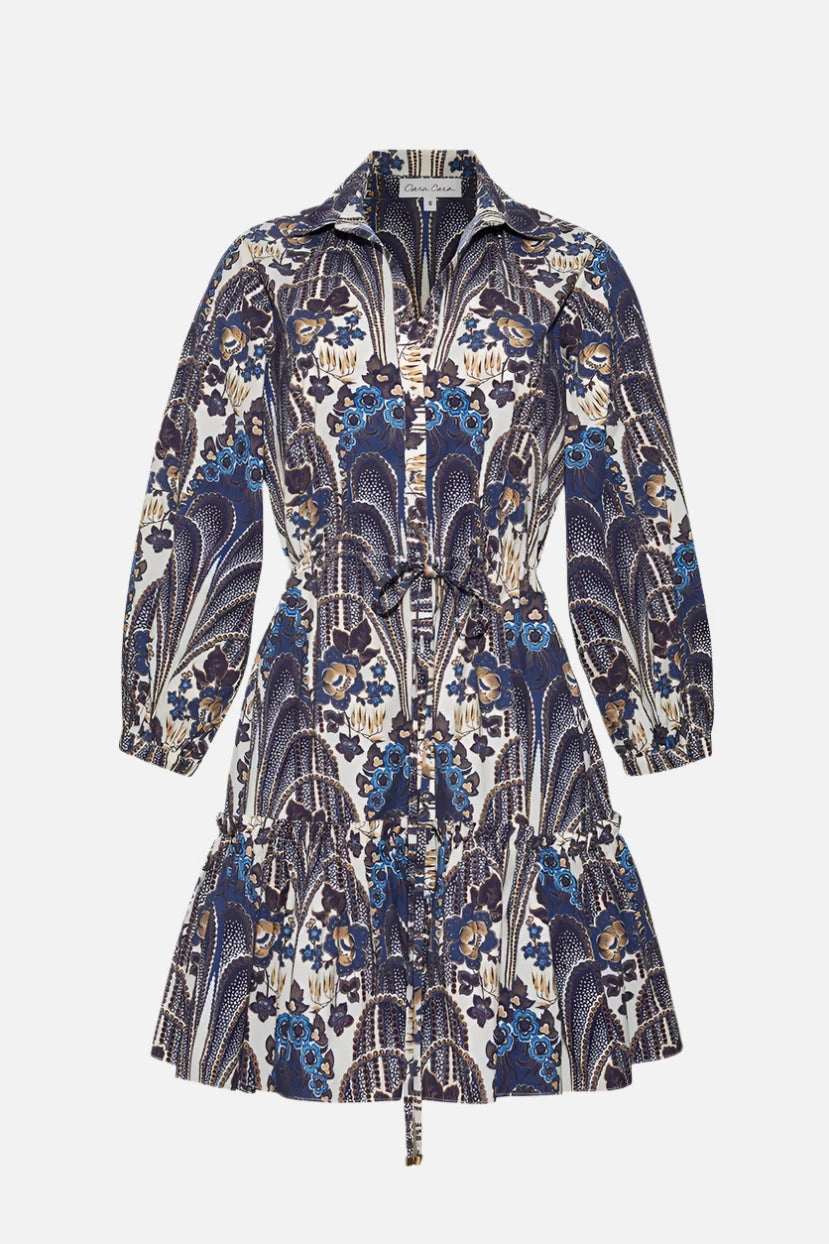 Robin Dress Fontaine Egret Button-front