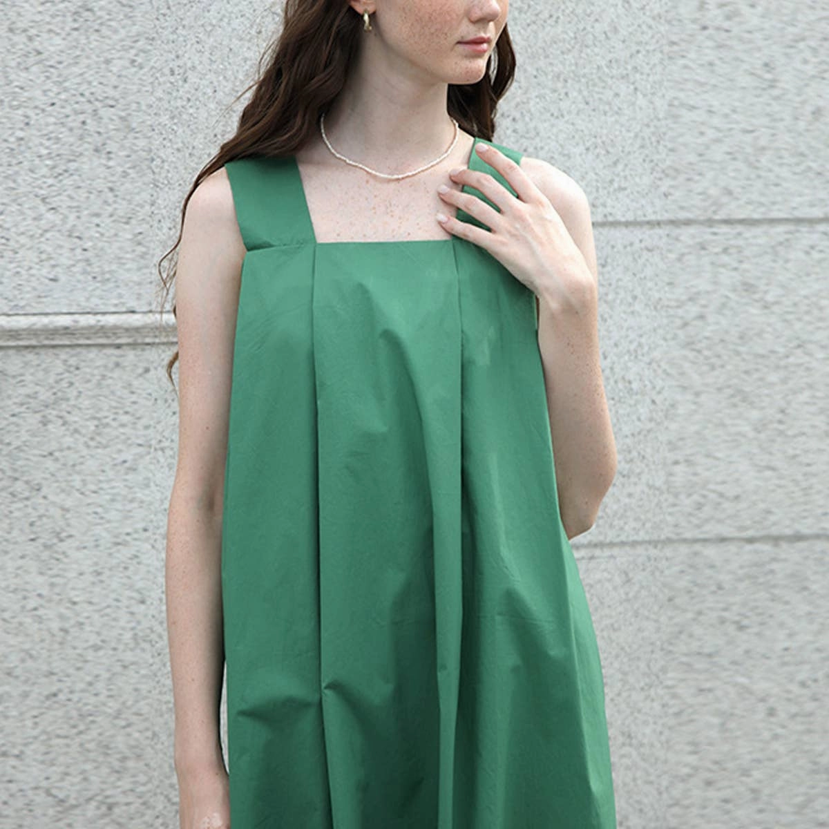 COTTON FABRIC LOOSE SLIP DRESS_CWDSD4040 Polite Color