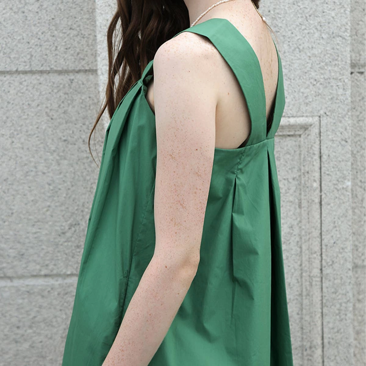 COTTON FABRIC LOOSE SLIP DRESS_CWDSD4040 Calm Texture