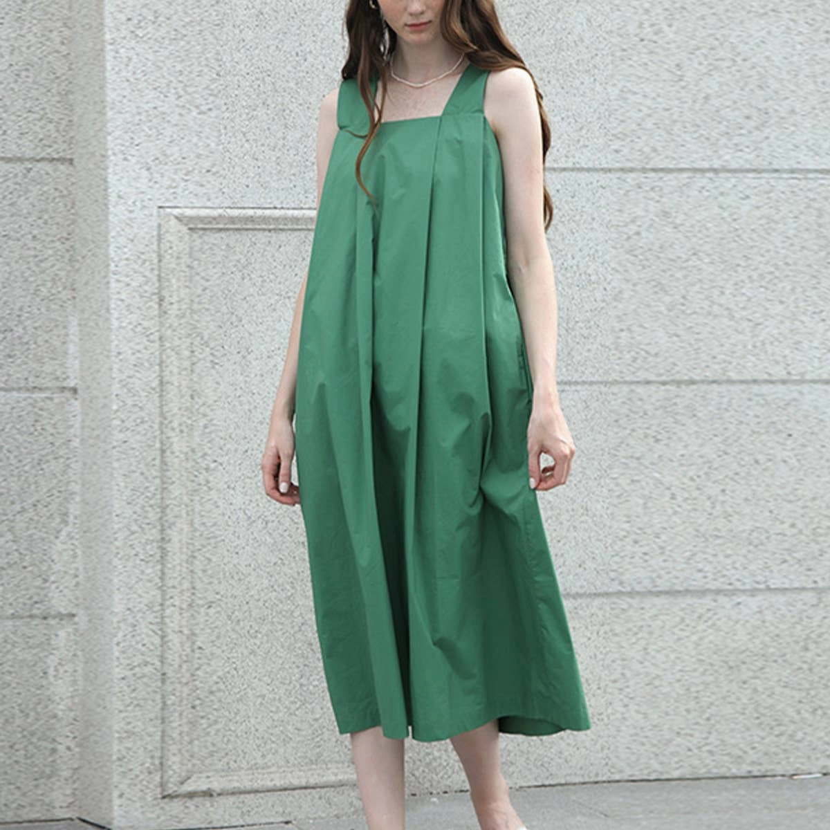 COTTON FABRIC LOOSE SLIP DRESS_CWDSD4040 Smart Fit Wear