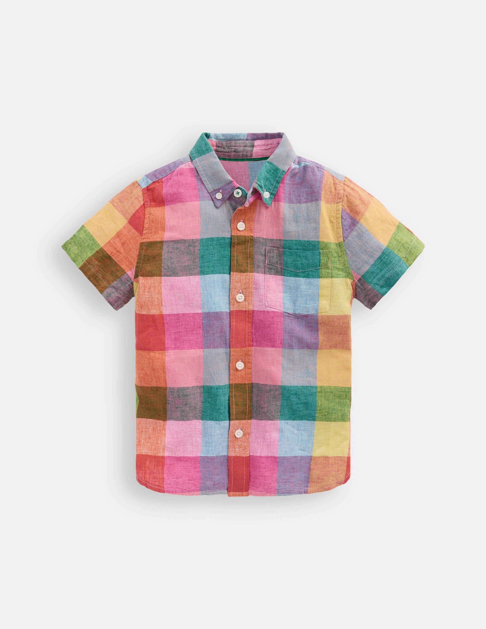 Odor Neutralizing Technology Cotton Linen Shirt-Multi Gingham