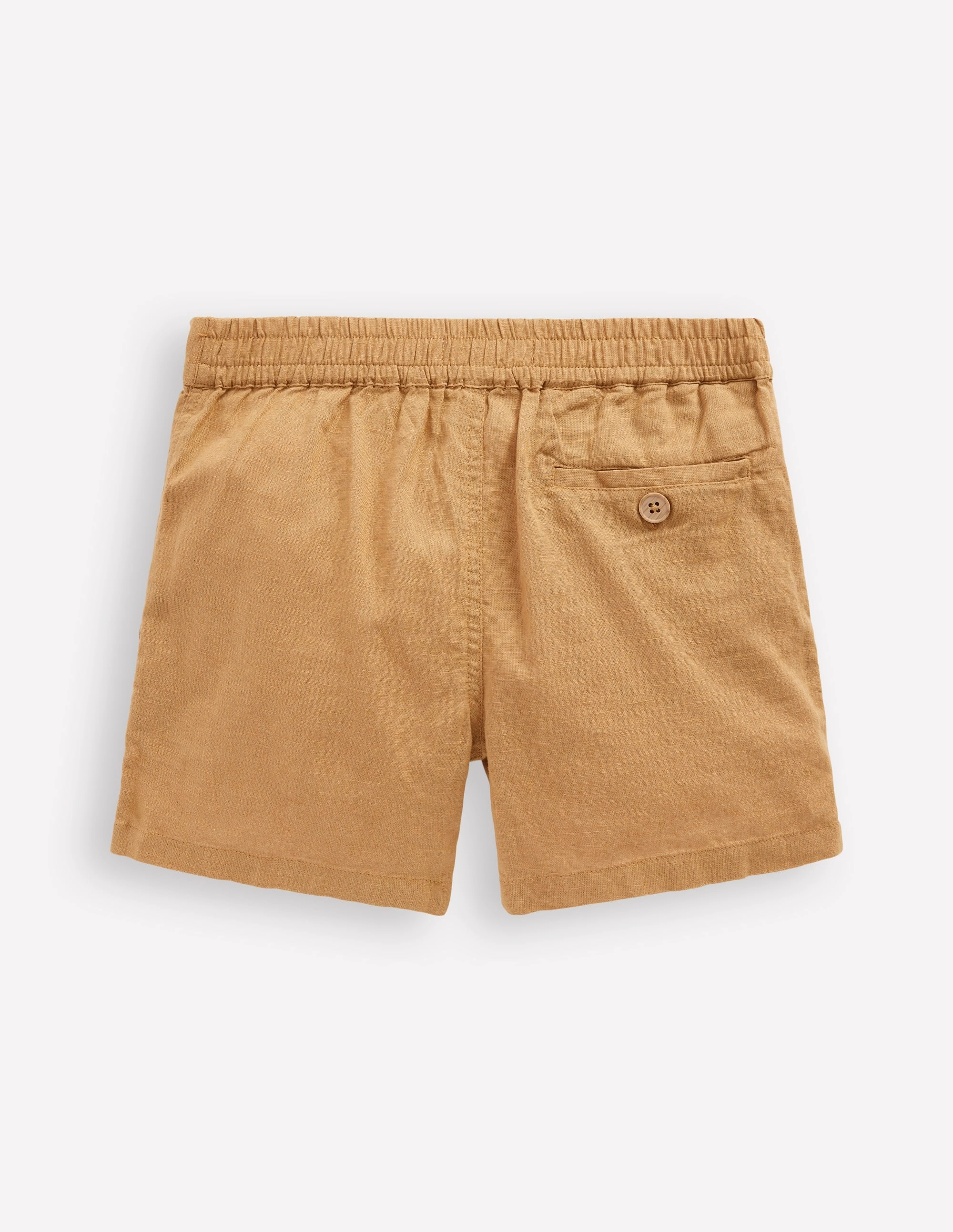 Cotton Linen Shorts-Hazelnut Brown Modern Fit