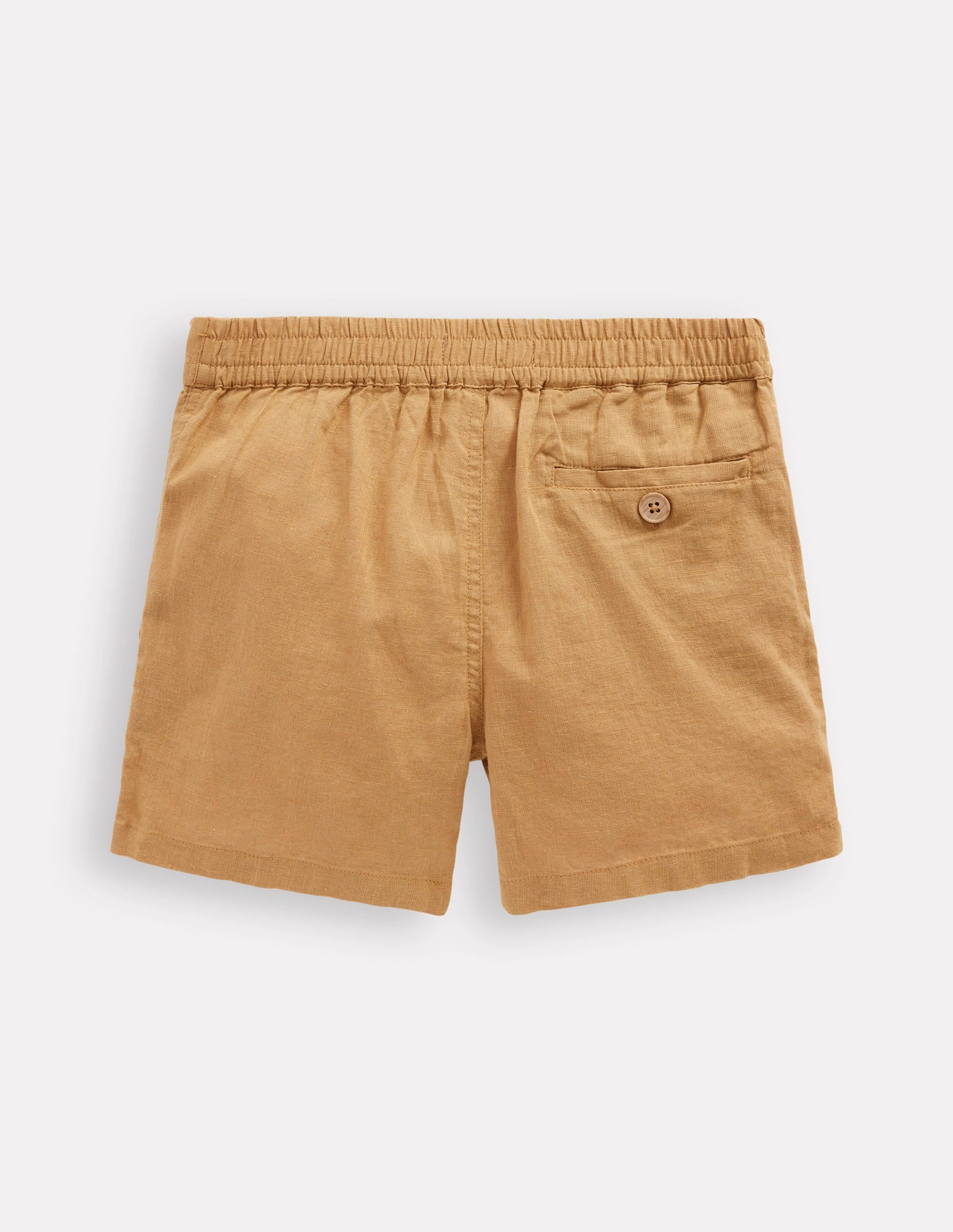 Cotton Linen Shorts-Hazelnut Brown Tight Fit Ultra Soft Lining