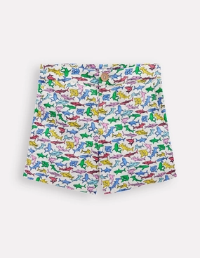 Soft Inner Lining Father's Day gift Cotton Linen Shorts-Multi Micro Sharks