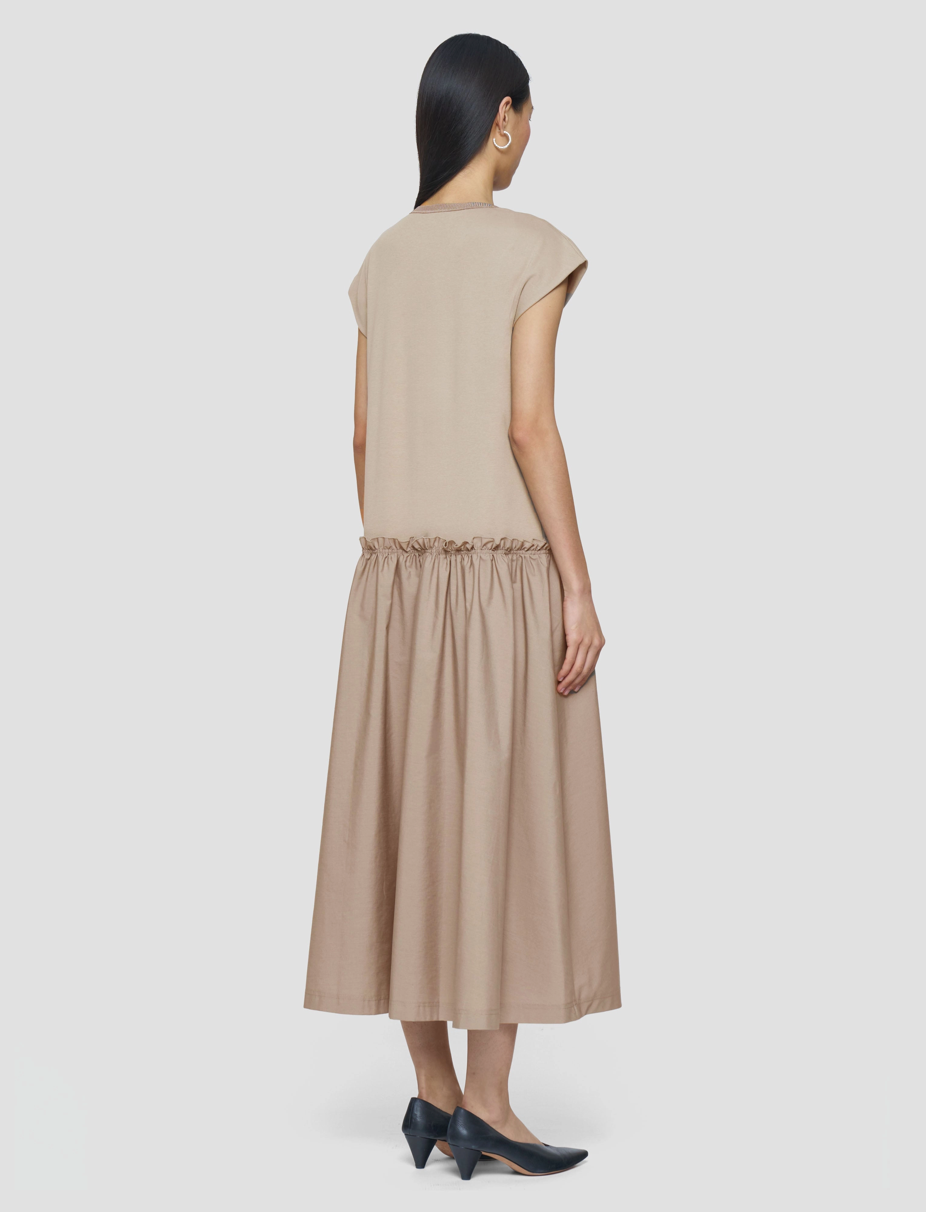 Cotton Poplin Jersey Dress Relax Form