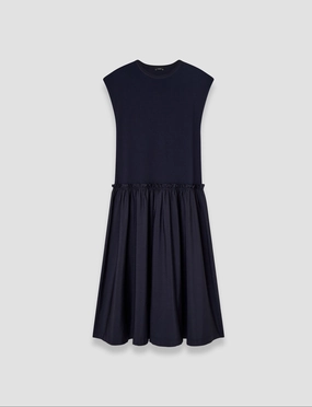 Lightweight-Lining Essential Style Cotton Poplin Jersey Dress