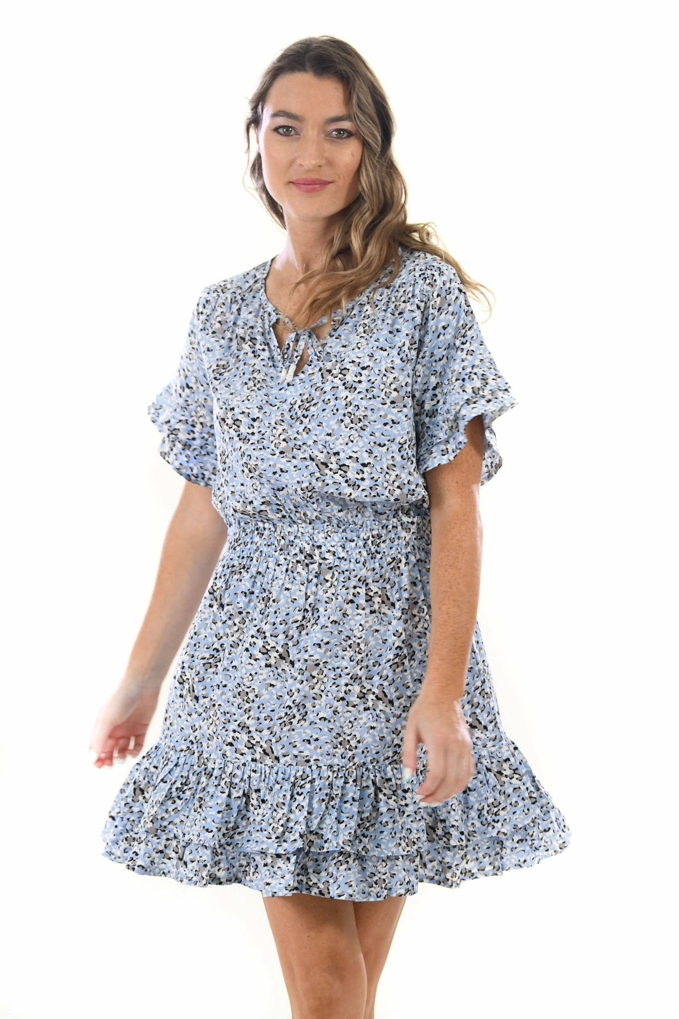 Daily Casual Courtney Dress / Snow Leopard