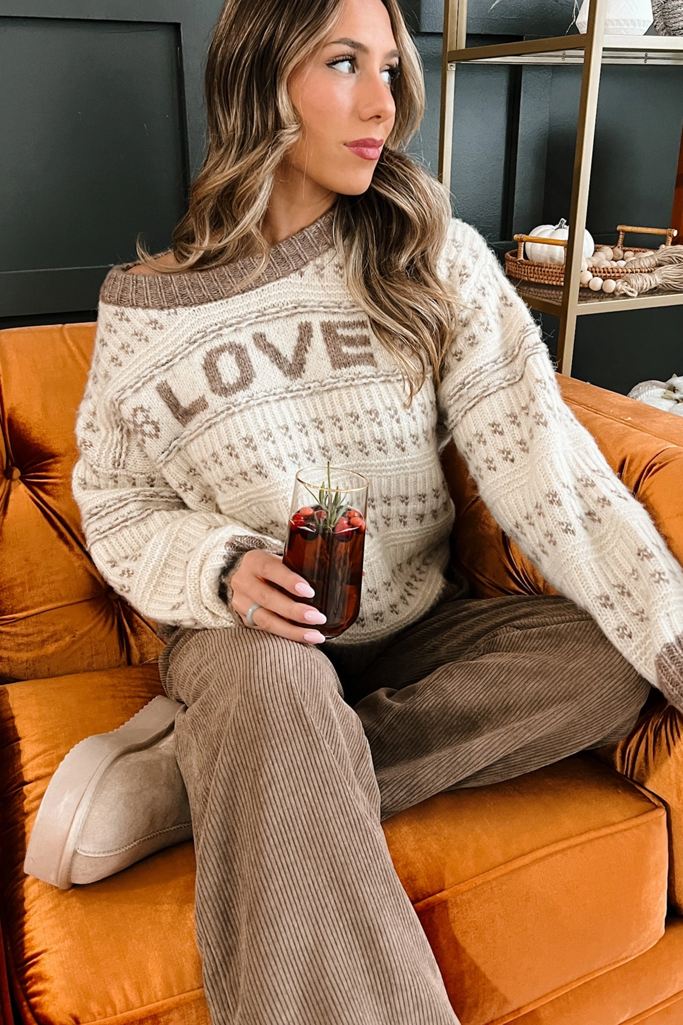 Cozy & Loving It Fair Isle Sweater (Oatmeal/Cream) All Purpose Casual Cut LayeredPanel