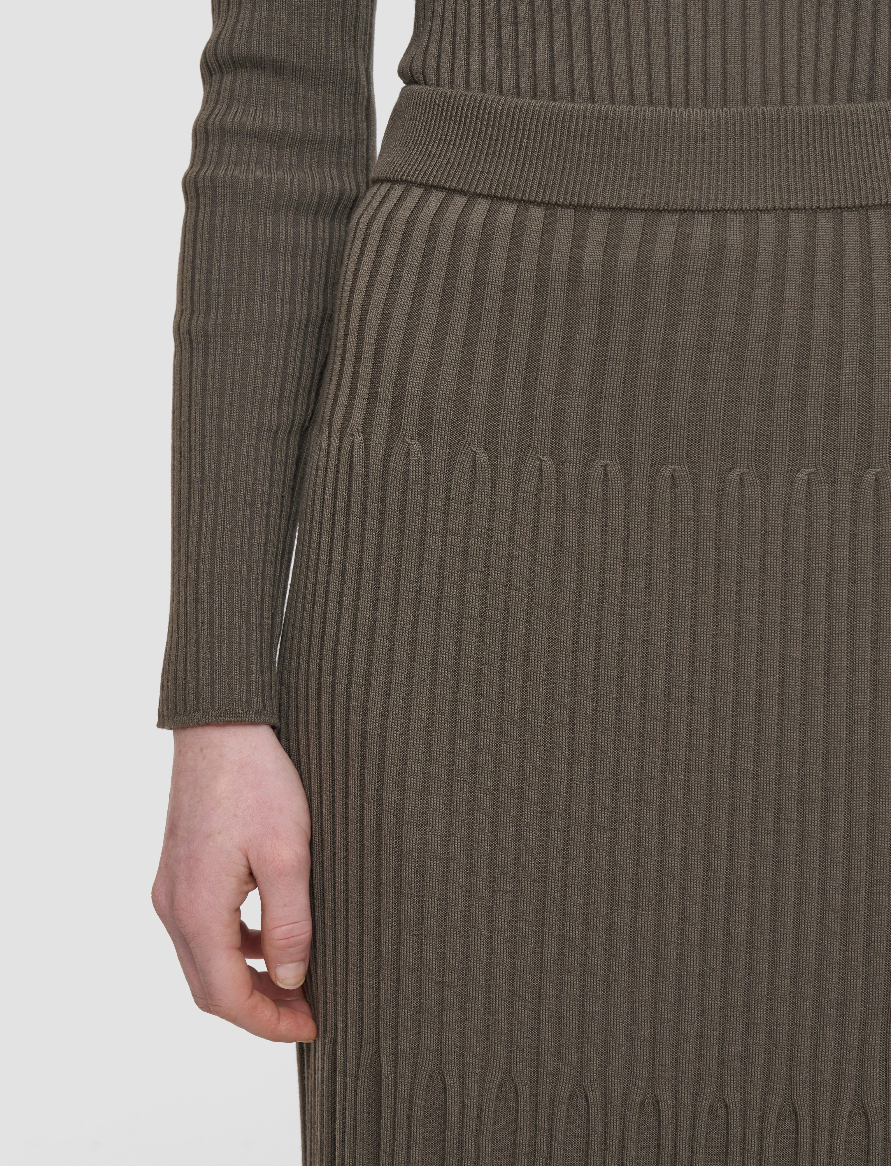 Merino Rib Knit Skirt Comfortable Feel