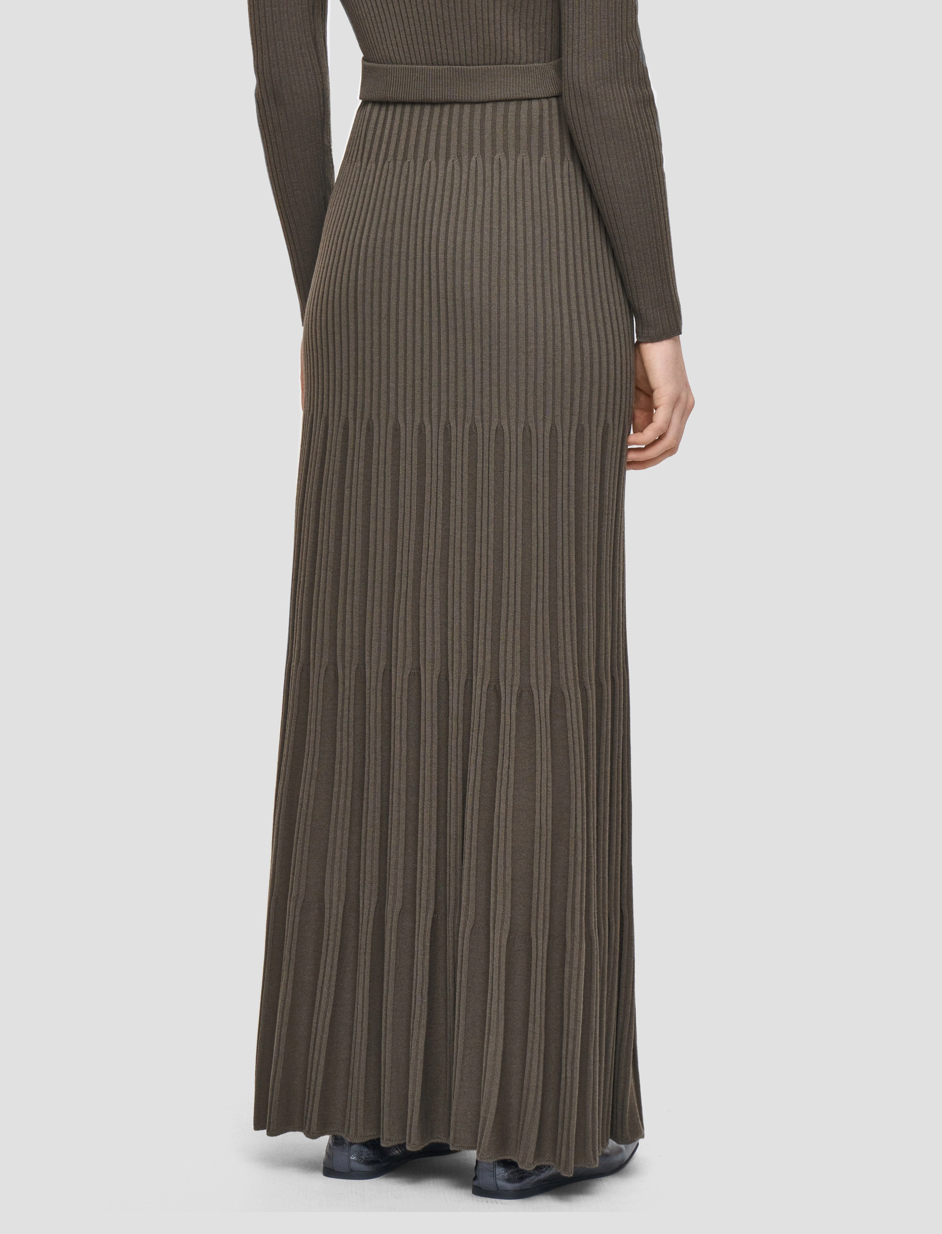 Tassel accents Merino Rib Knit Skirt