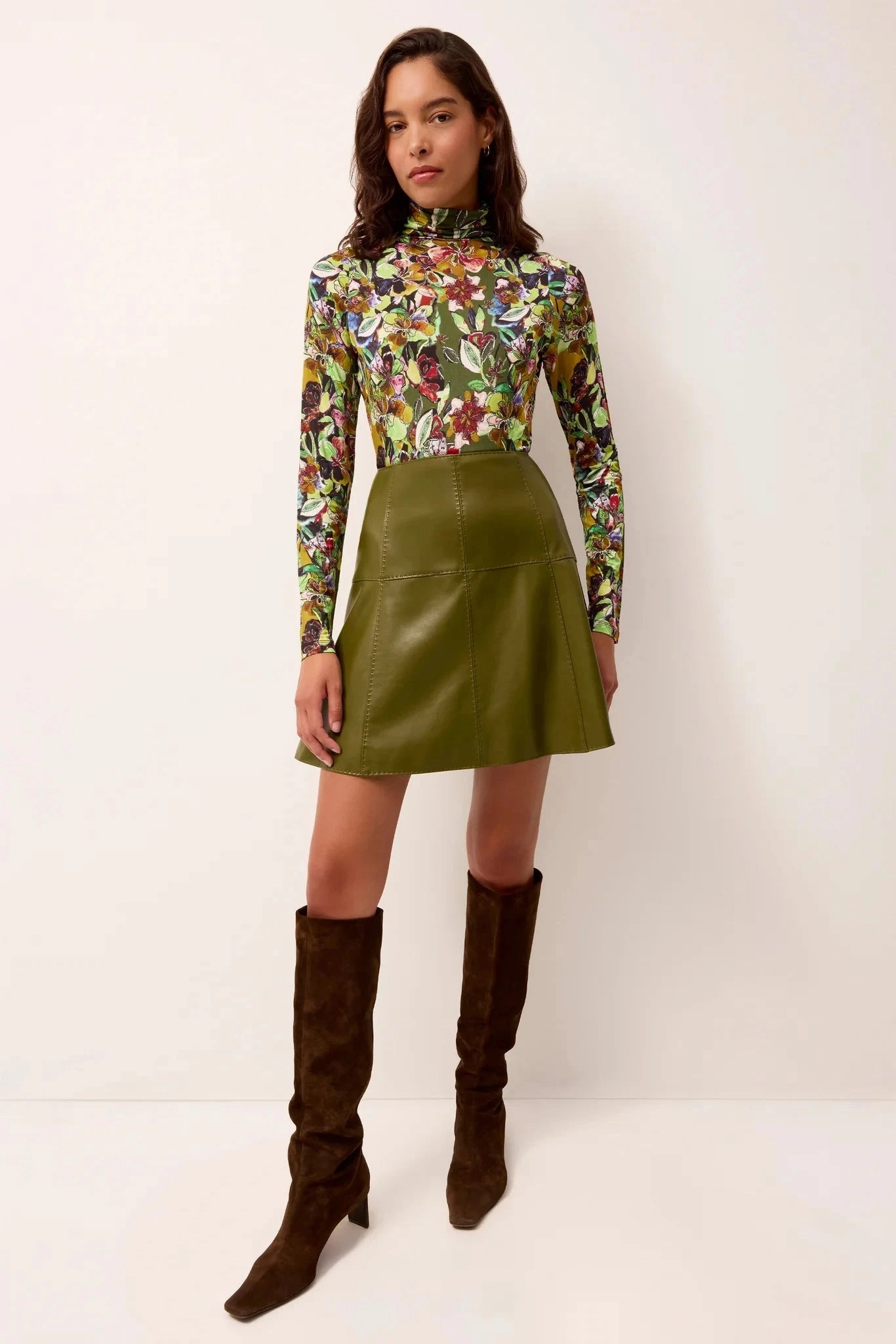 Double Layered Design Crawford Skirt Juniper Green
