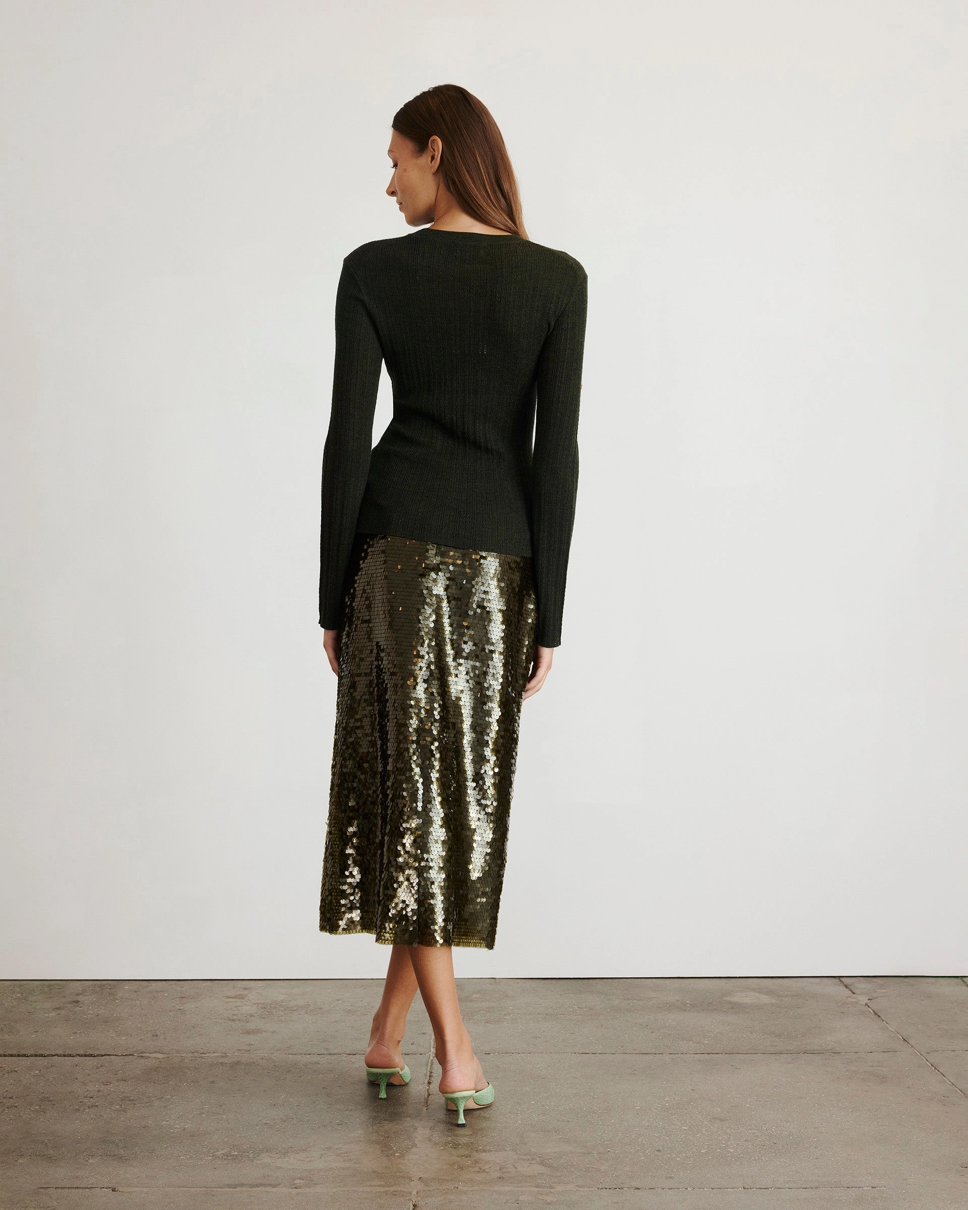 Crew Neck Kayden Knit Hidden Zipper Pocket UPF Protective Fabric