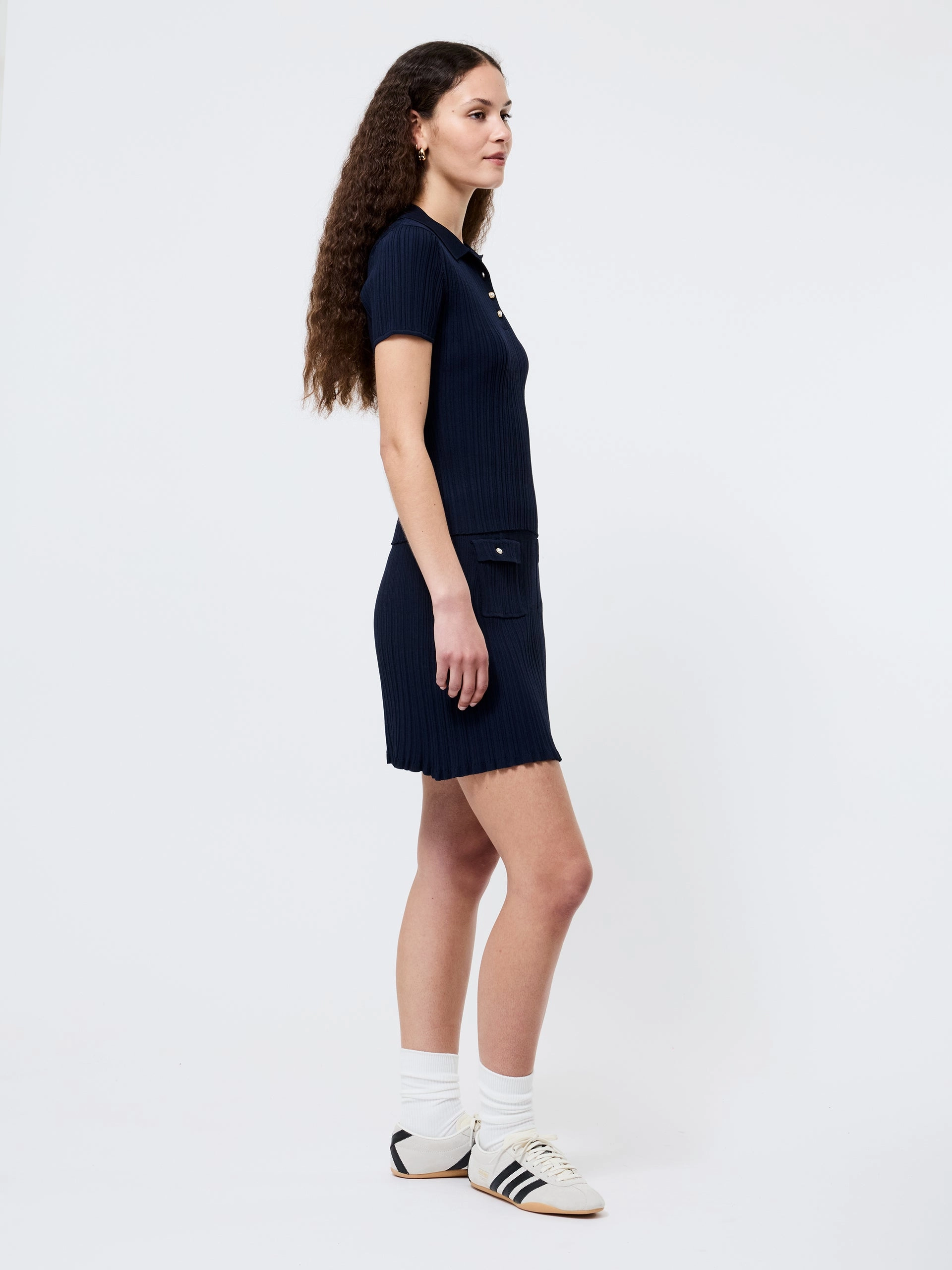 CRINKLE KNIT SLIM POLO FourWay Stretch Fabric FlatlockSeams