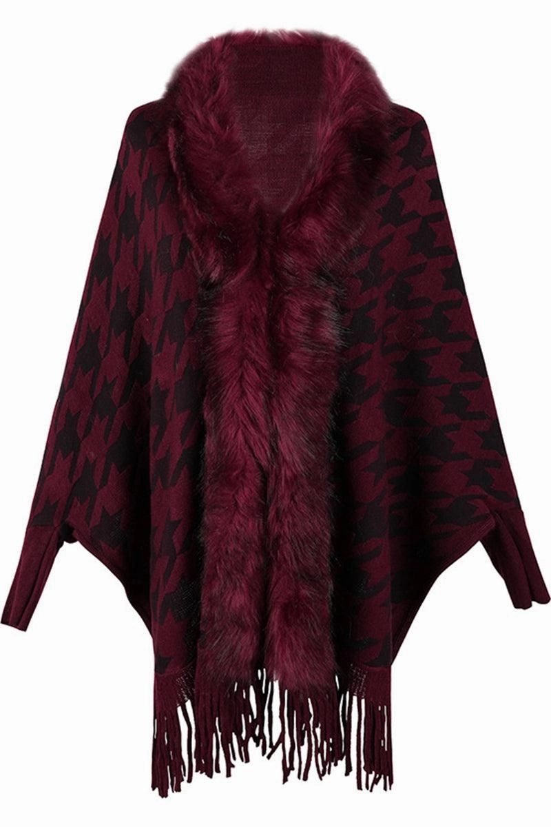 WOMENS OPEN FRONT FUR SHAWL JACKET SlimFit