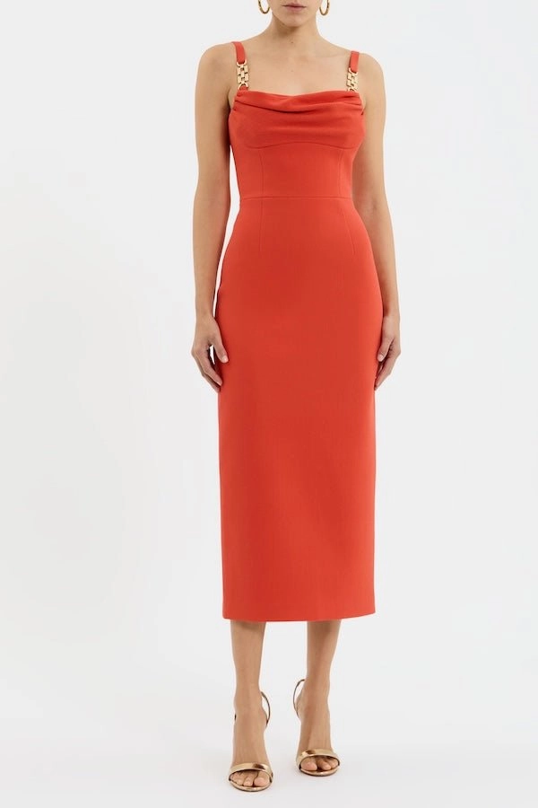 Clean Base Empress Midi Dress Orange