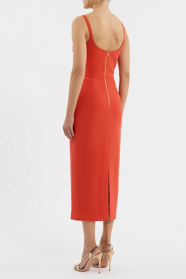Easy Layering Piece Empress Midi Dress Orange