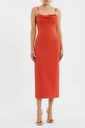 Clean Base Empress Midi Dress Orange