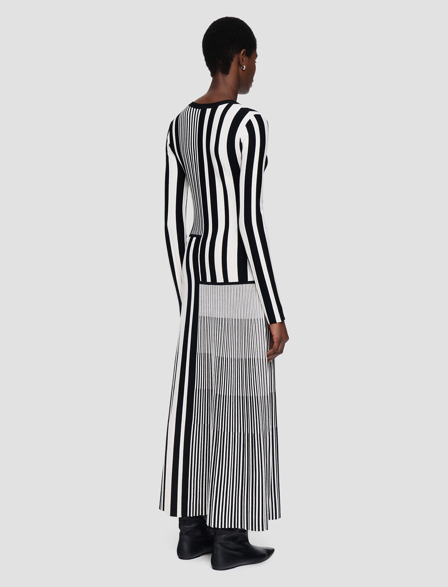 Stripes and Pleats Dress Natural Feel Vintage Vibe